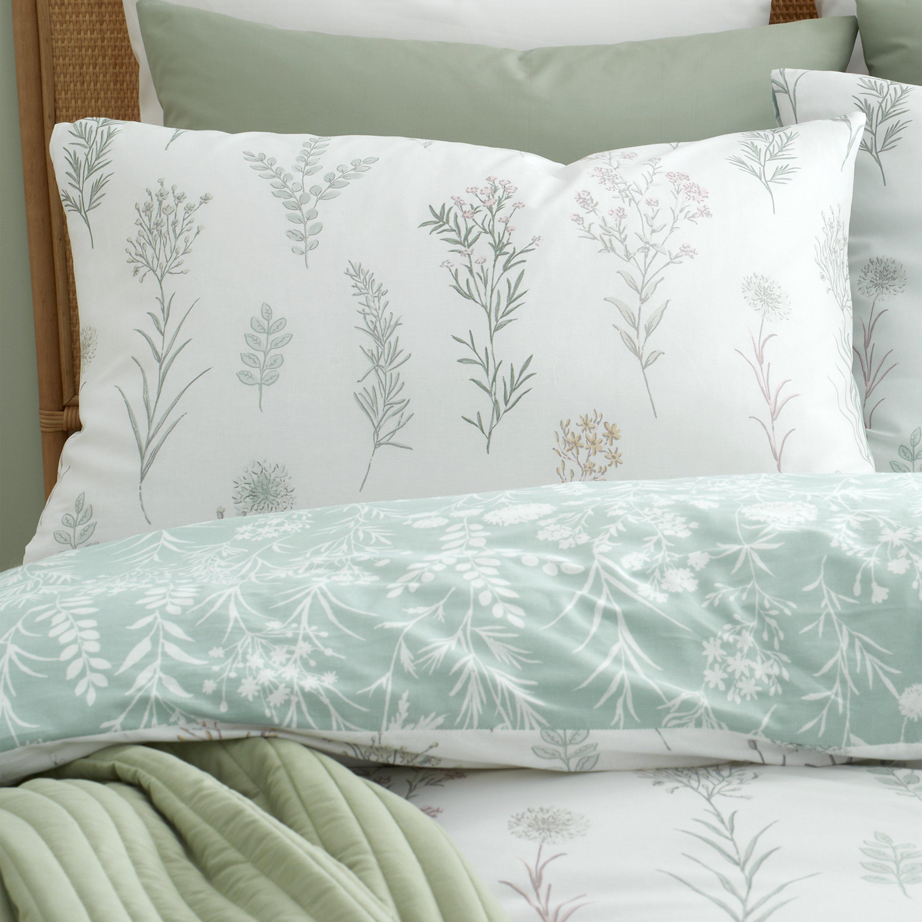 Green - Bianca - Wild Flowers 200 TC Cotton Duvet Cover Set - 3