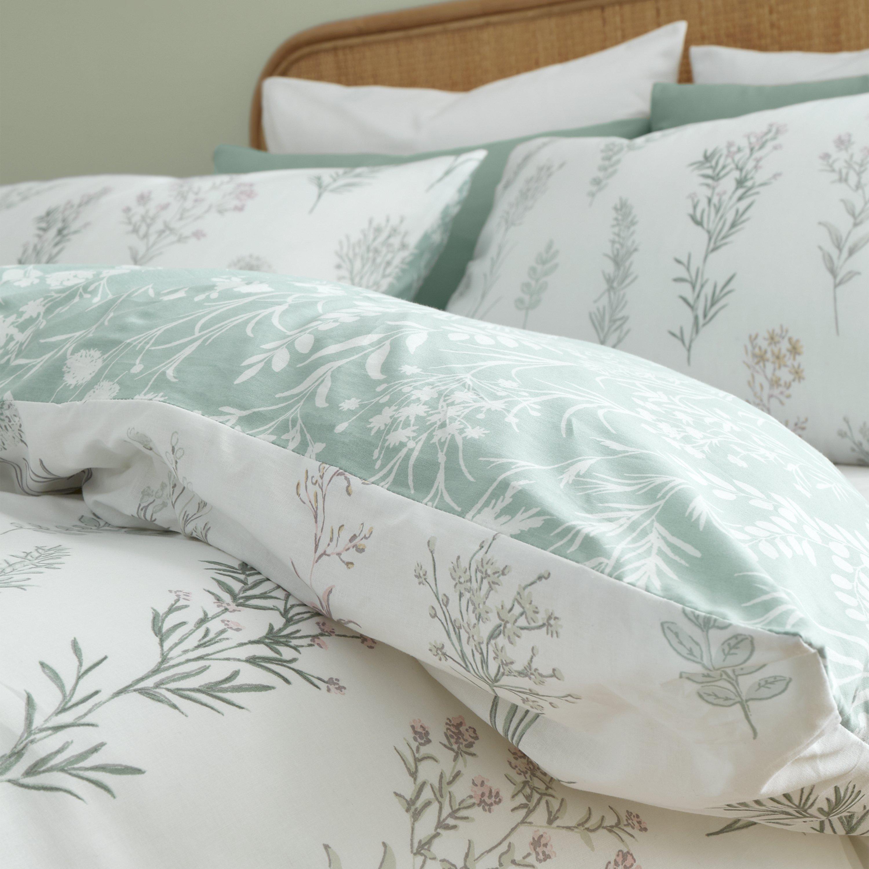 Green - Bianca - Wild Flowers 200 TC Cotton Duvet Cover Set - 4