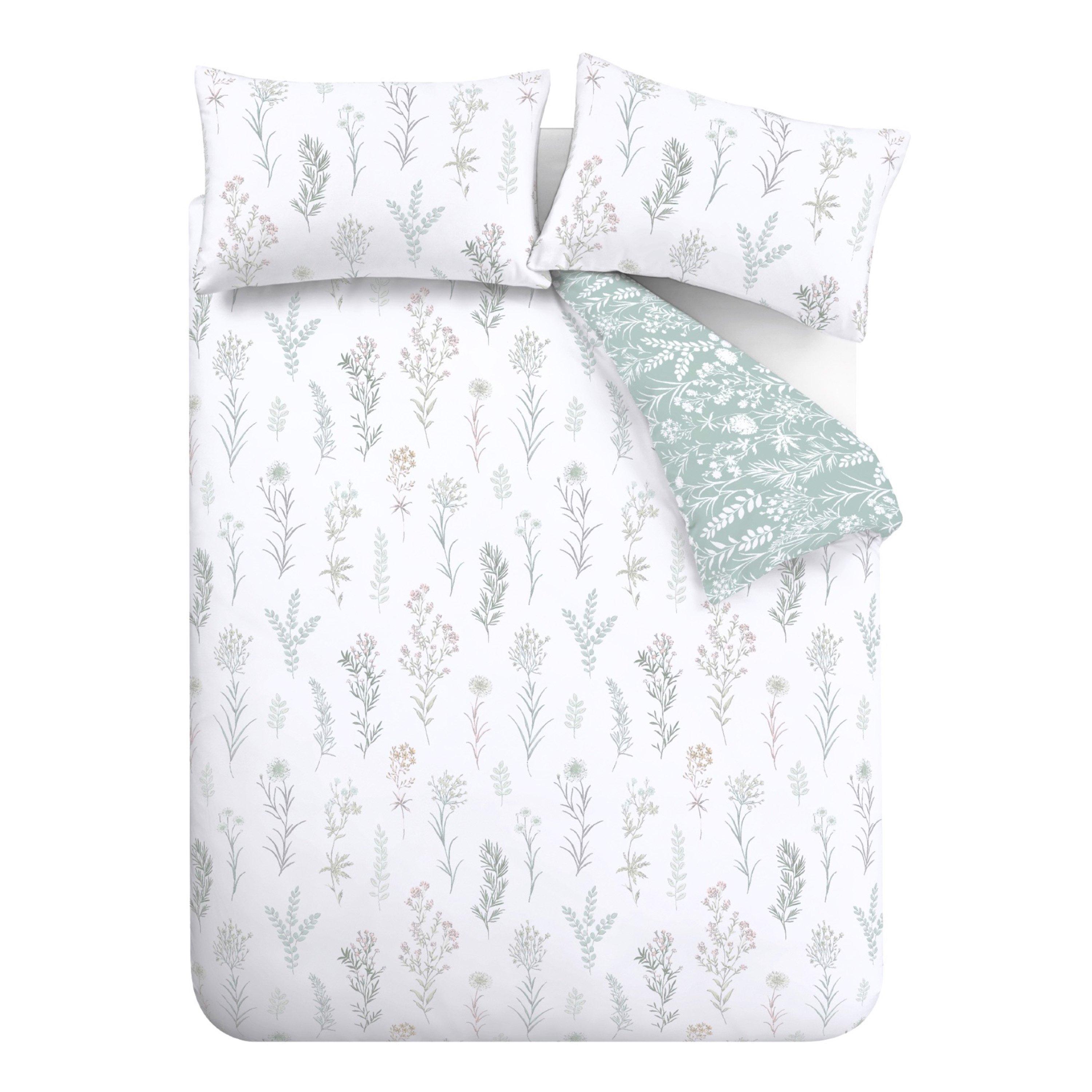 Green - Bianca - Wild Flowers 200 TC Cotton Duvet Cover Set - 5