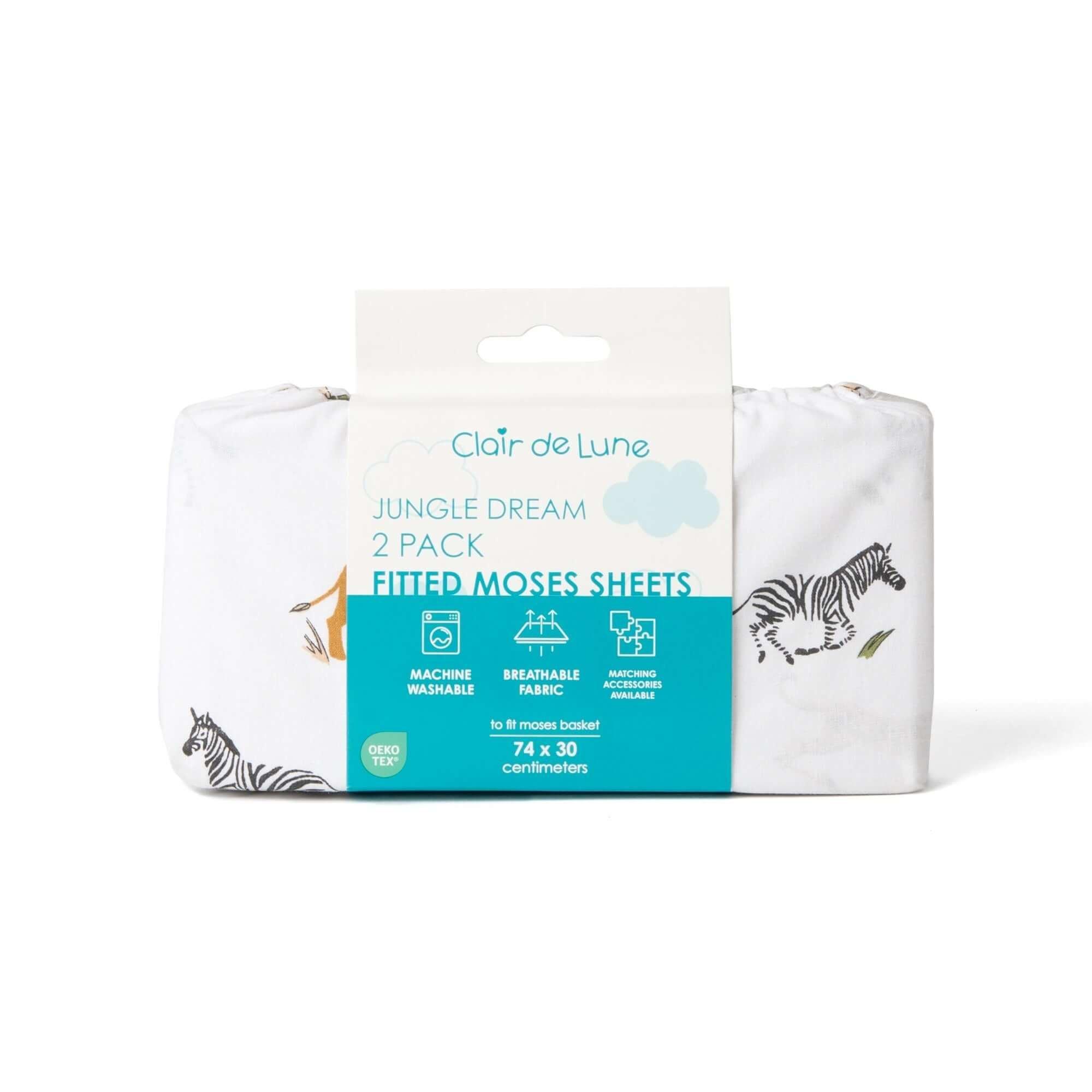 Multi - Clair De Lune - Clair de Lune Jungle Dream 2 Pack Moses Sheets - 5