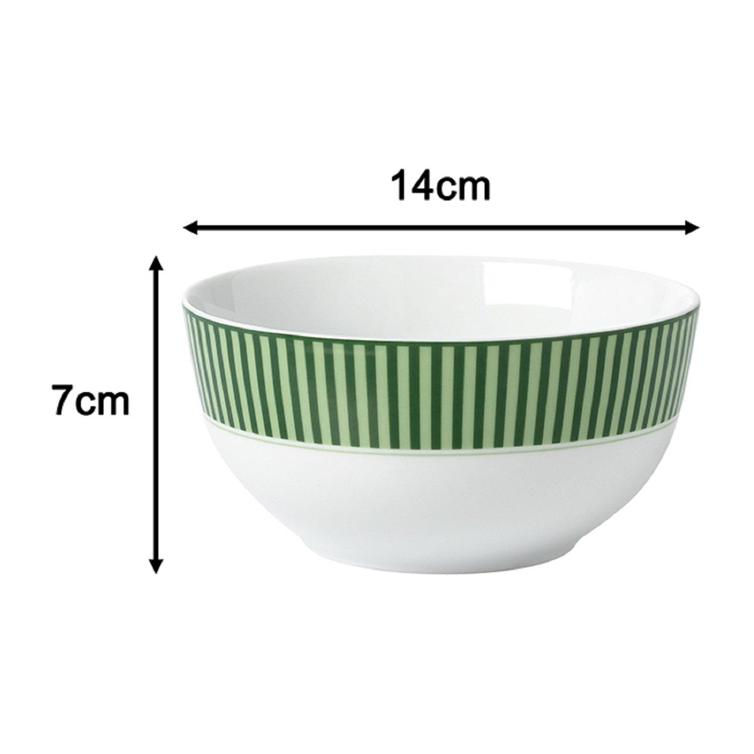 Green - Waterside - 12pc Belmont Green Stripe Dinner Set - 6