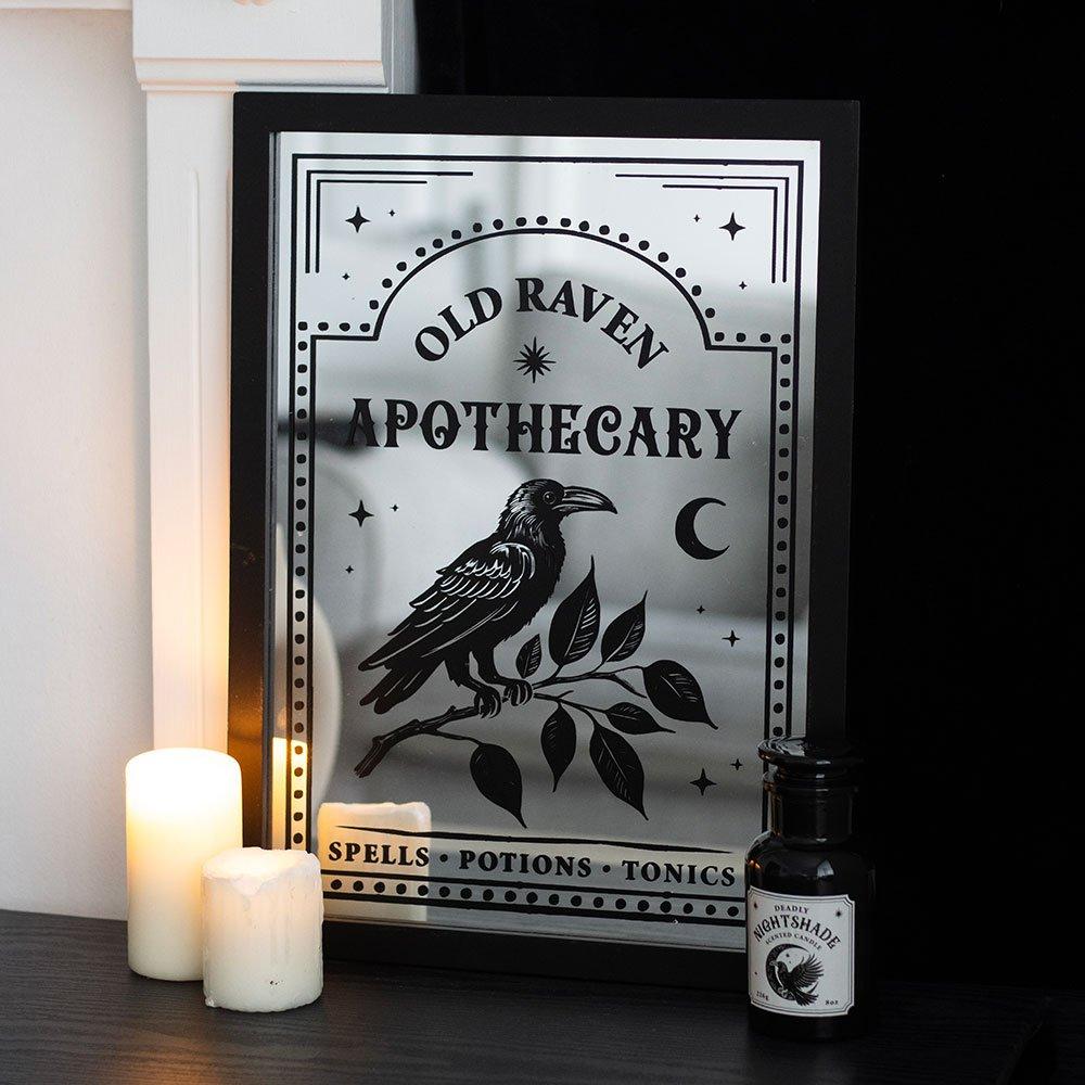 Black - Something Different - Old Raven Apothecary Mirrored Wall Art - 1