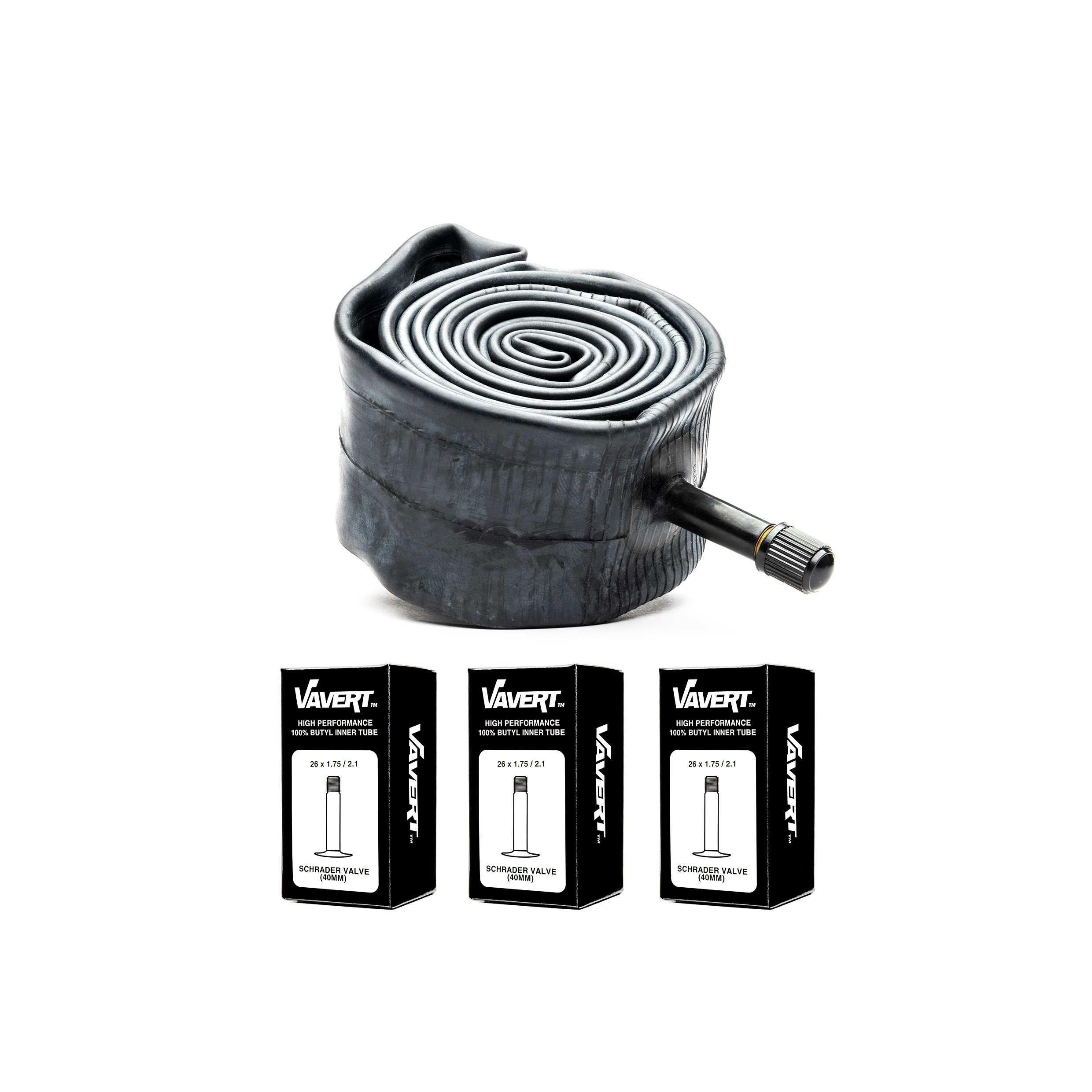 Black - Vavert - VAVERT 26x1.75-2.1 Schrader Valve (40mm) Inner Tub - 1