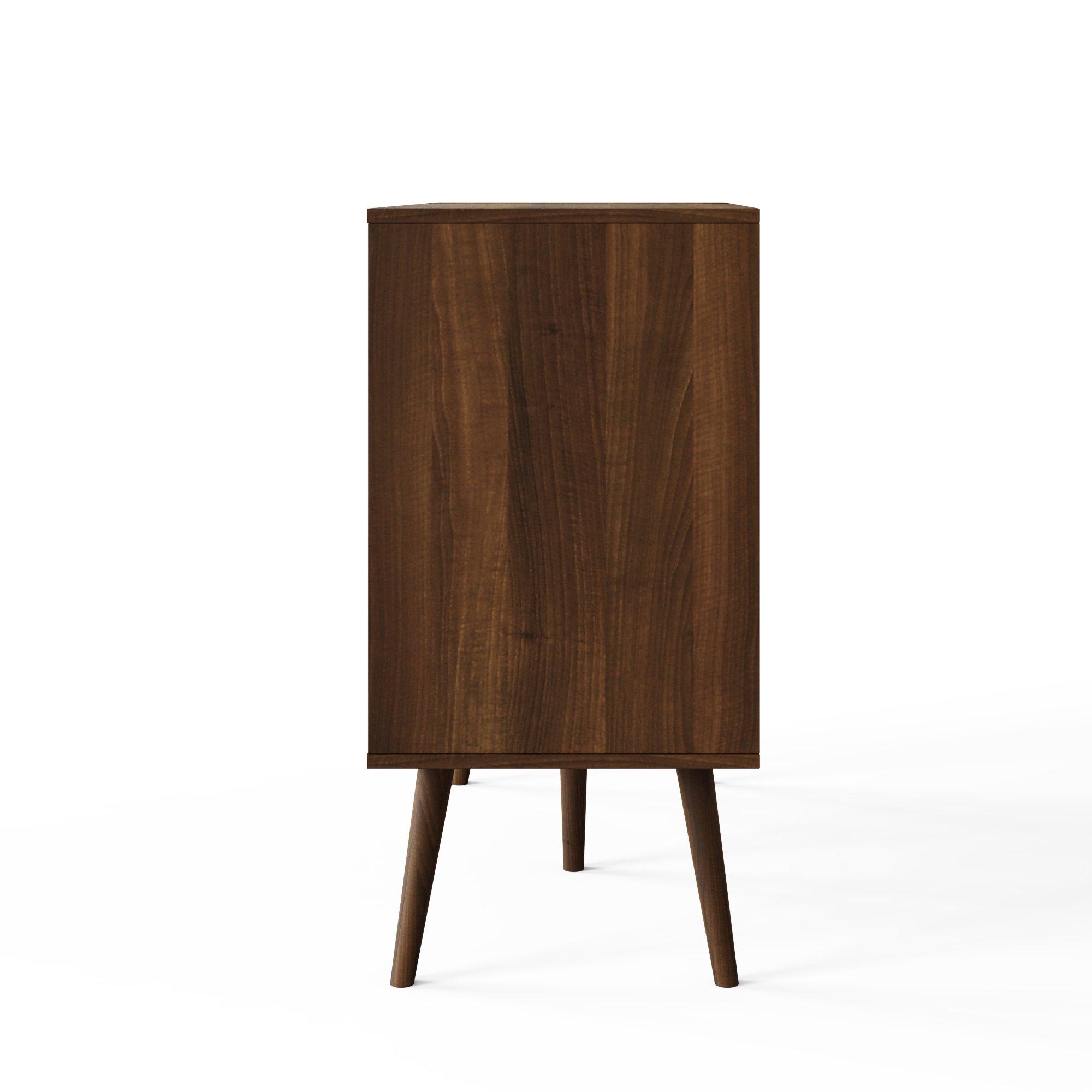 Walnut - GFW - Jaxon 2 Drawer Turntable Stand Walnut - 6