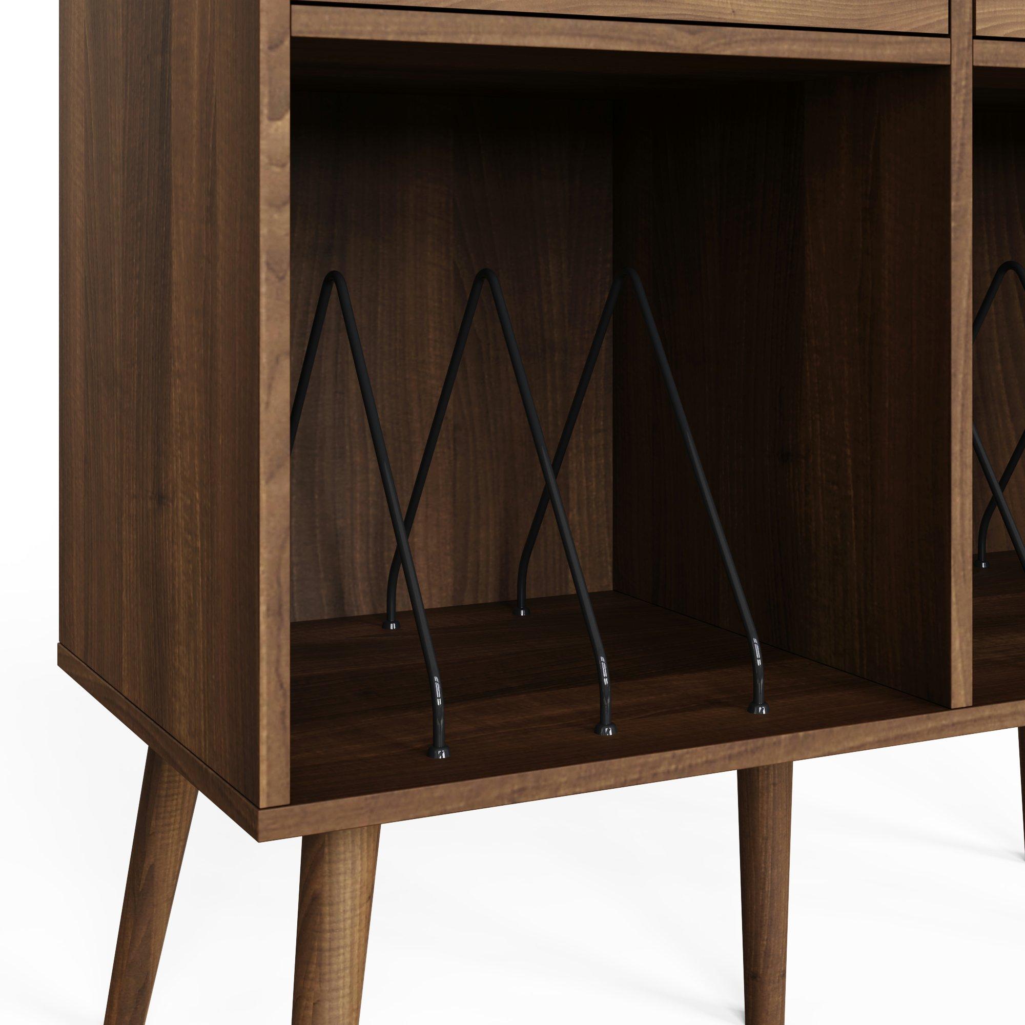 Walnut - GFW - Jaxon 2 Drawer Turntable Stand Walnut - 7