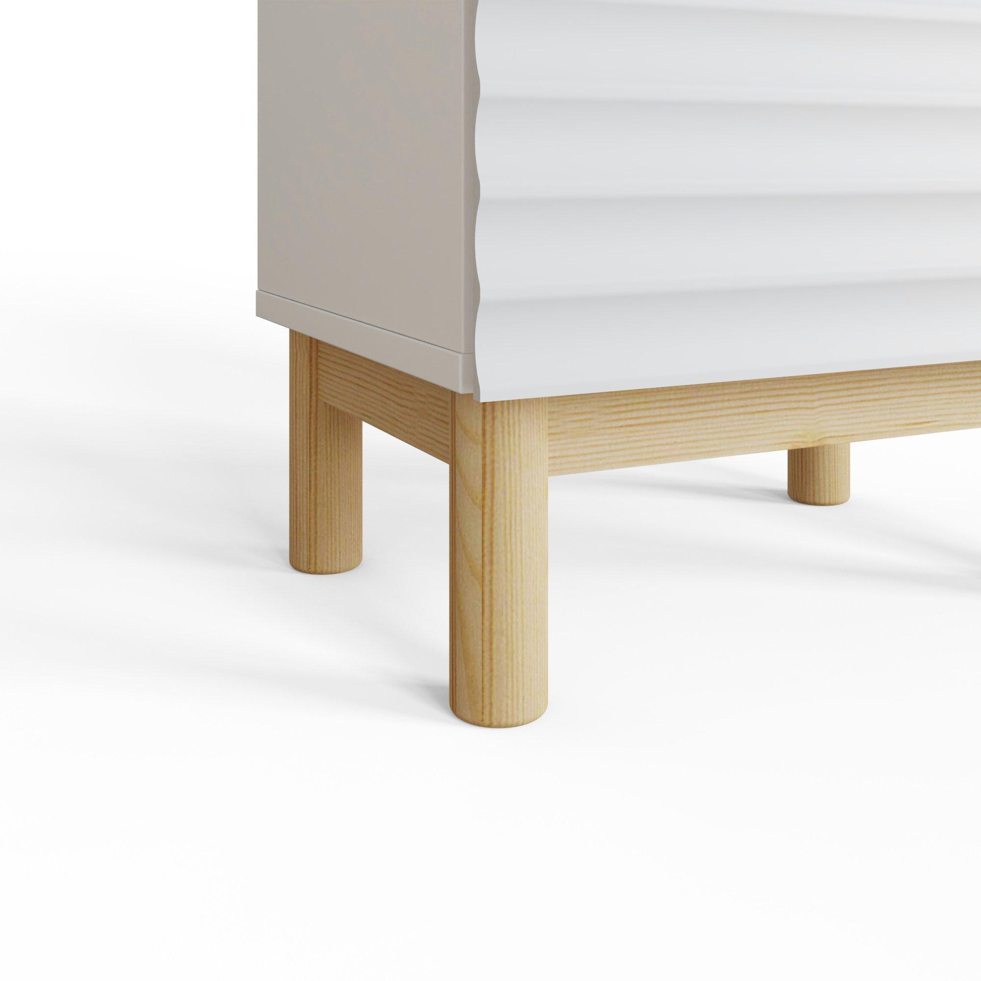 White - GFW - Karla Ribbed 2 Drawer Bedside White - 6