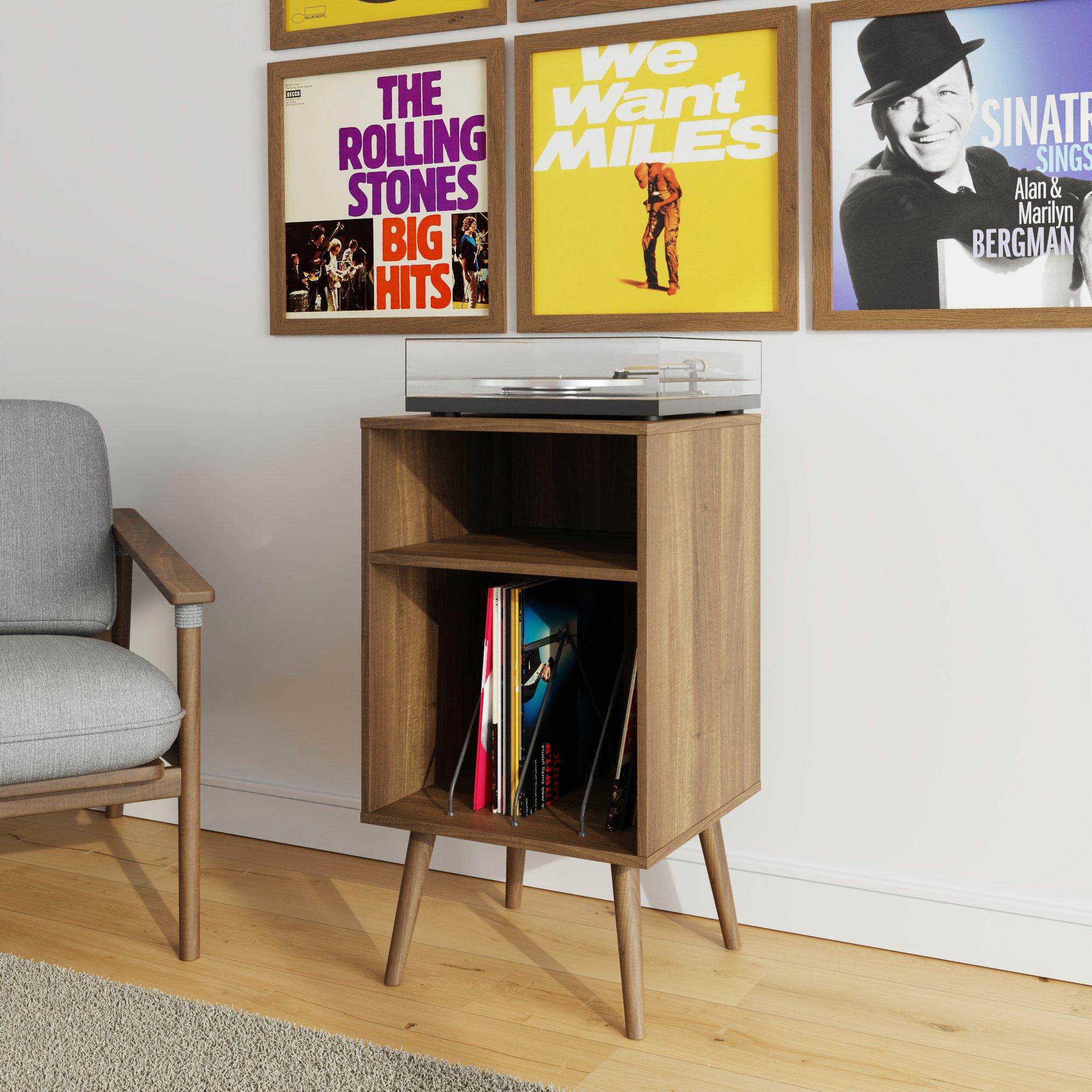 Walnut - GFW - Jaxon Compact Open Turntable Stand Walnut - 1