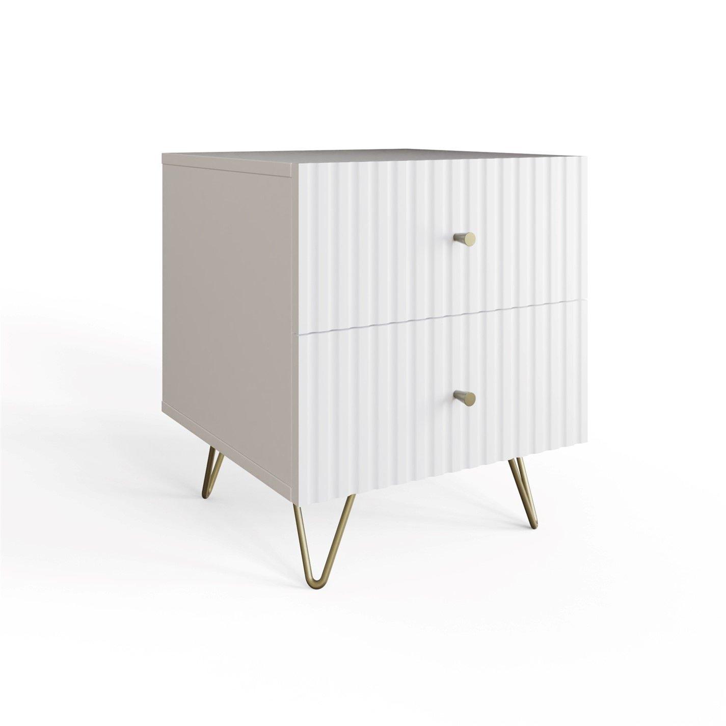 White - GFW - Thalia 2 Drawer Bedside Table - 2