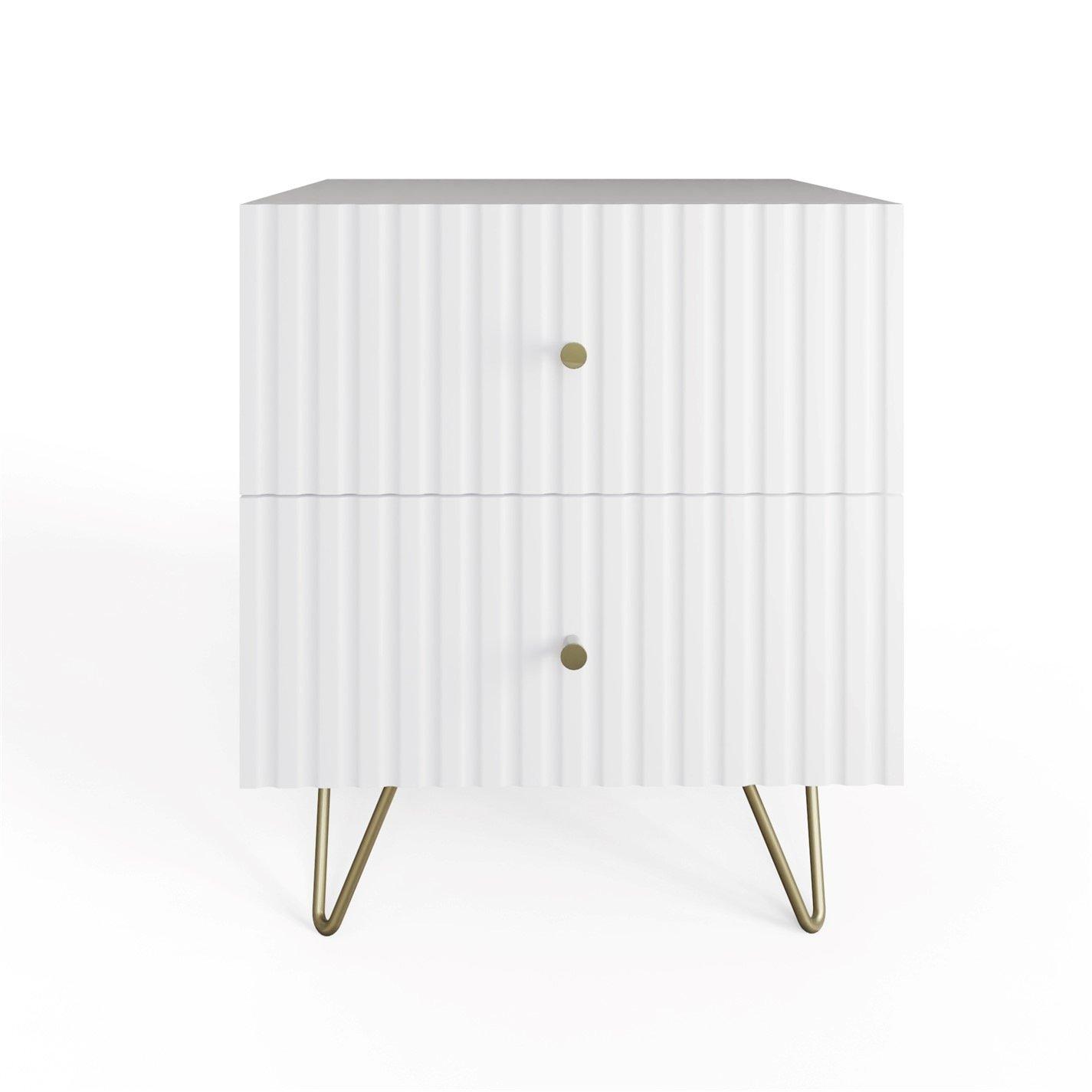 White - GFW - Thalia 2 Drawer Bedside Table - 4