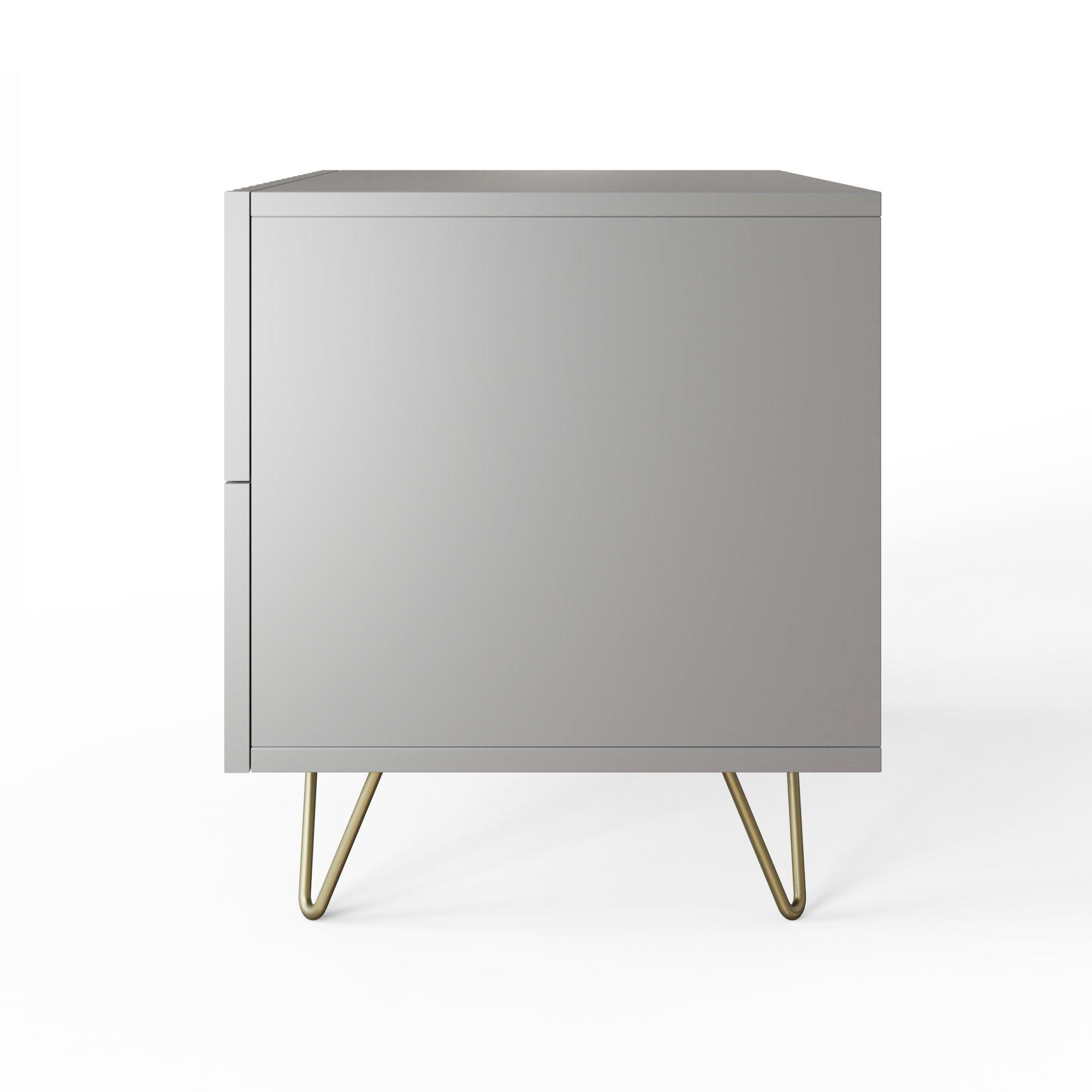 Grey - GFW - Thalia 2 Drawer Bedside Table White - 5