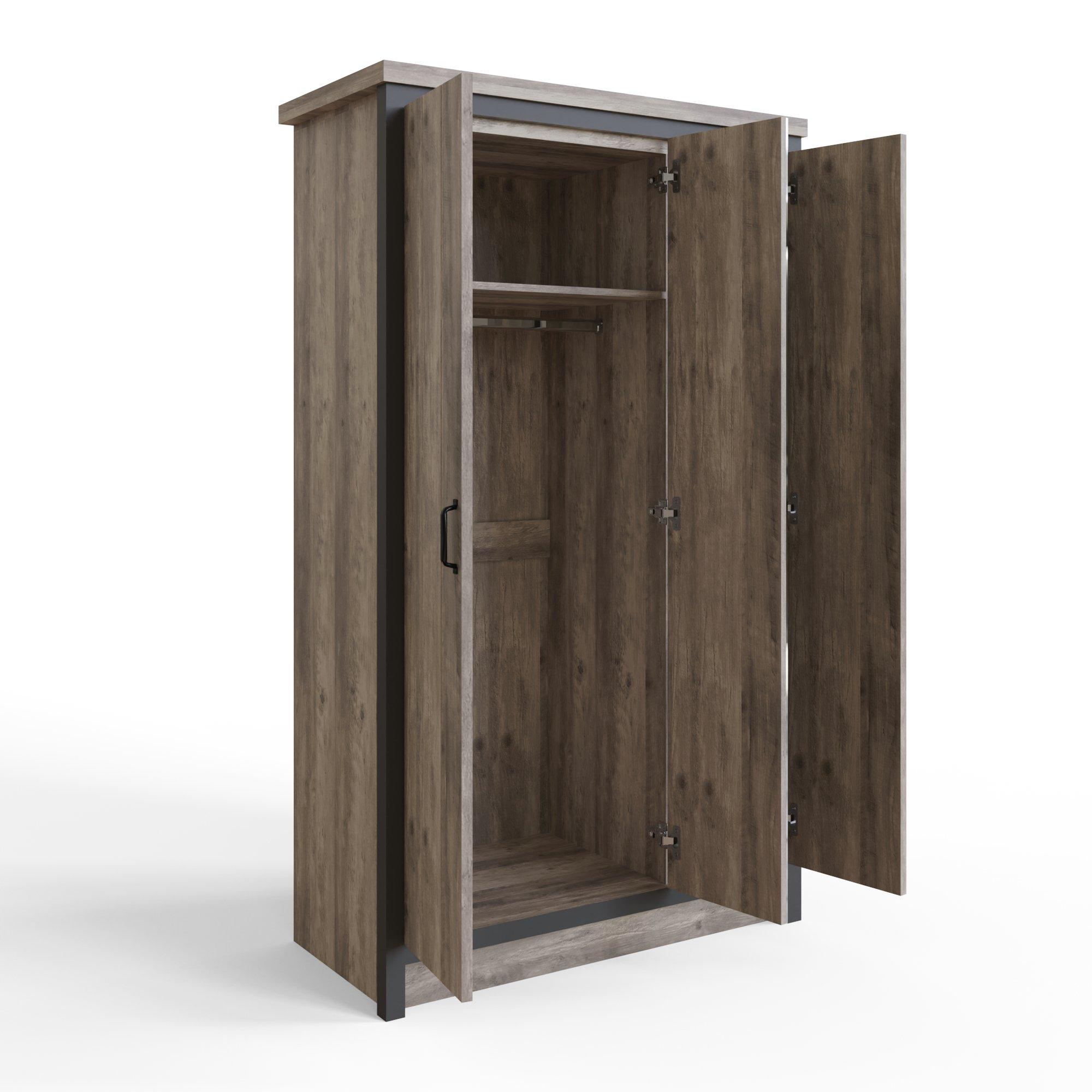 Grey - GFW - Boston 3 Door Mirrored Wardrobe Grey - 6