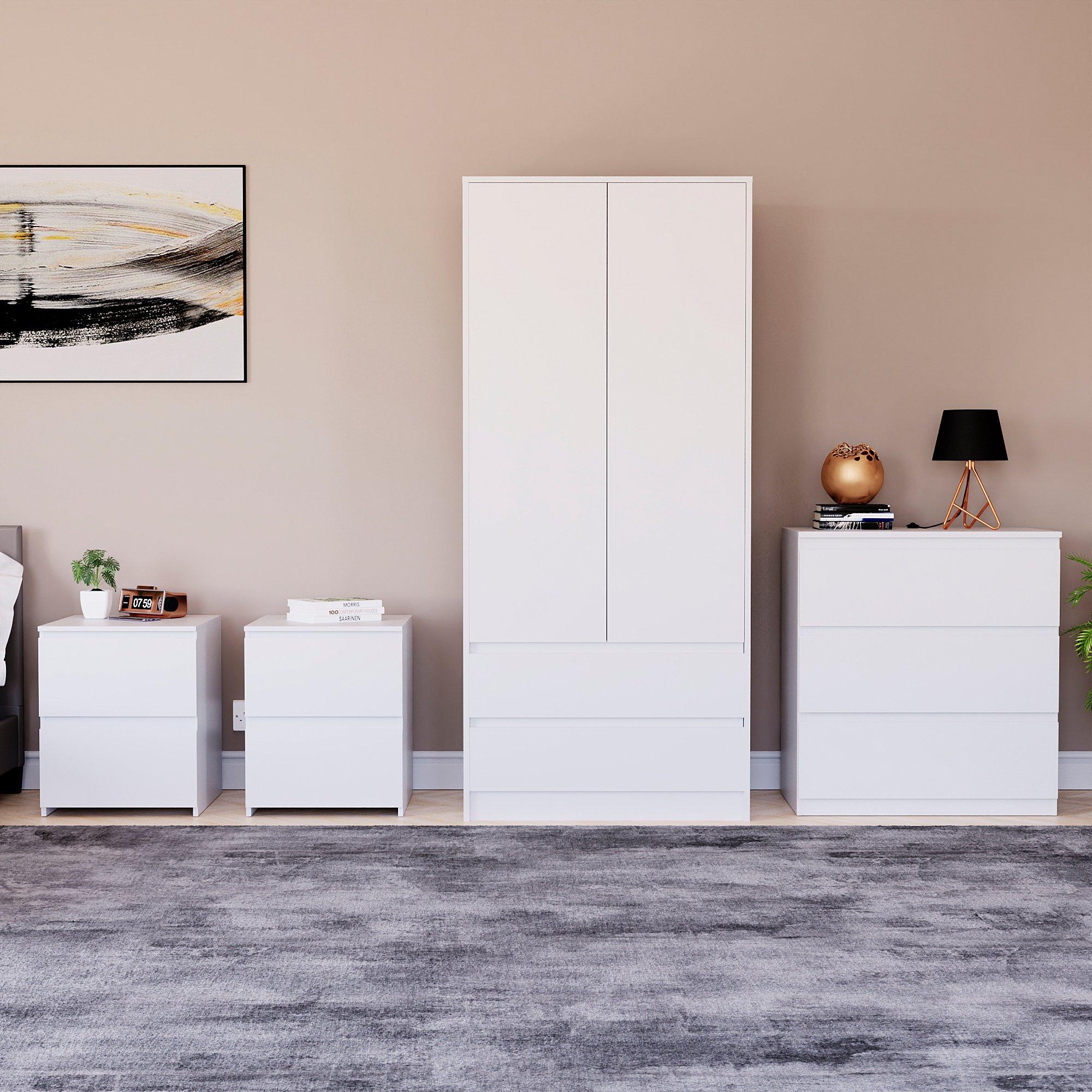 White - Lassic - Vida Designs 4 Piece Denver Bedroom Set 1 - 2