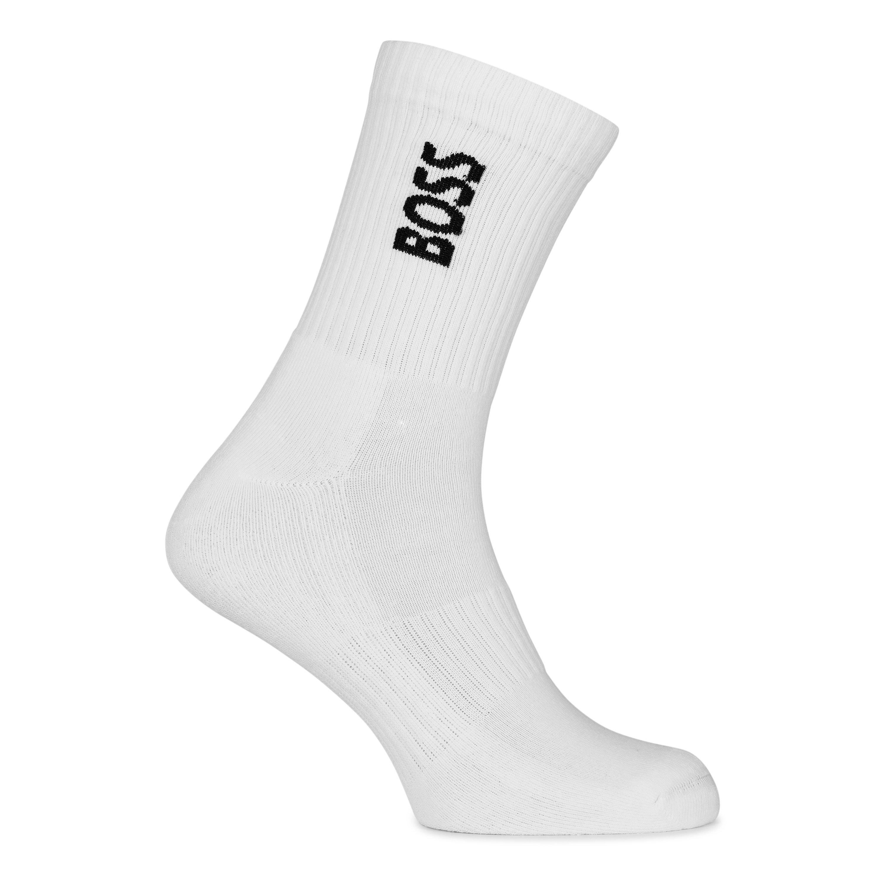 Boss Men's Bodywear 3 Pack Socks With Logo Detail (Crew) - White 100 - 5.5-8