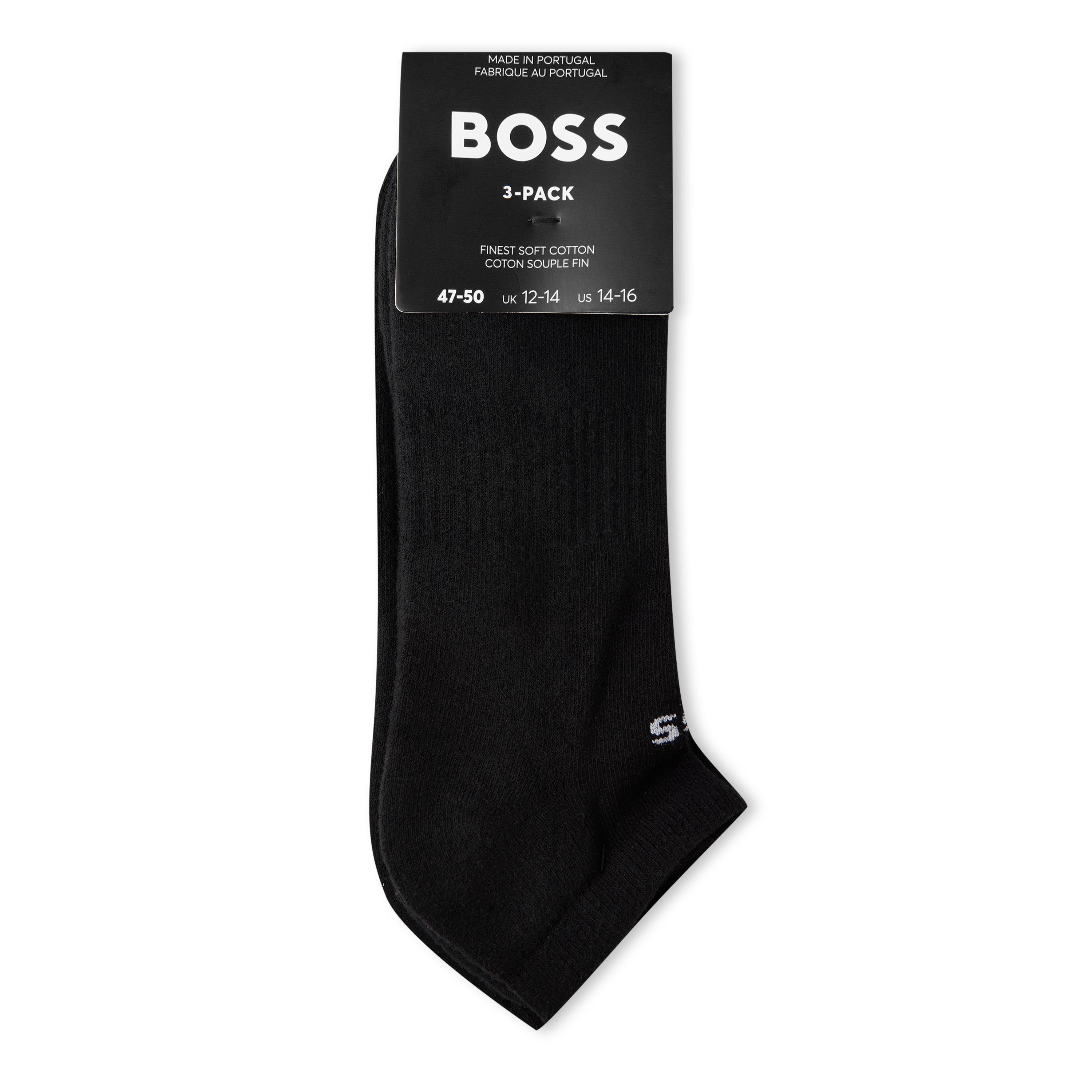 Boss Men's 3 Pack Trainer Socks - Black 001 - 9-11