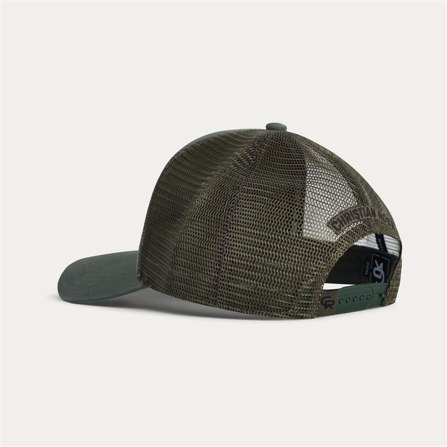 Olive / Black - Christian Rose - Half Rhinestone Iconic II Plate Snapback Trucker Cap - 3