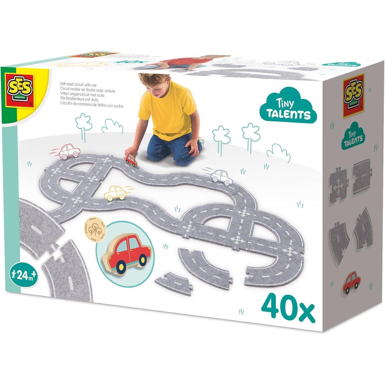 Ses Creative  Kids Felt Road Circuit 40Pcs With Car - 