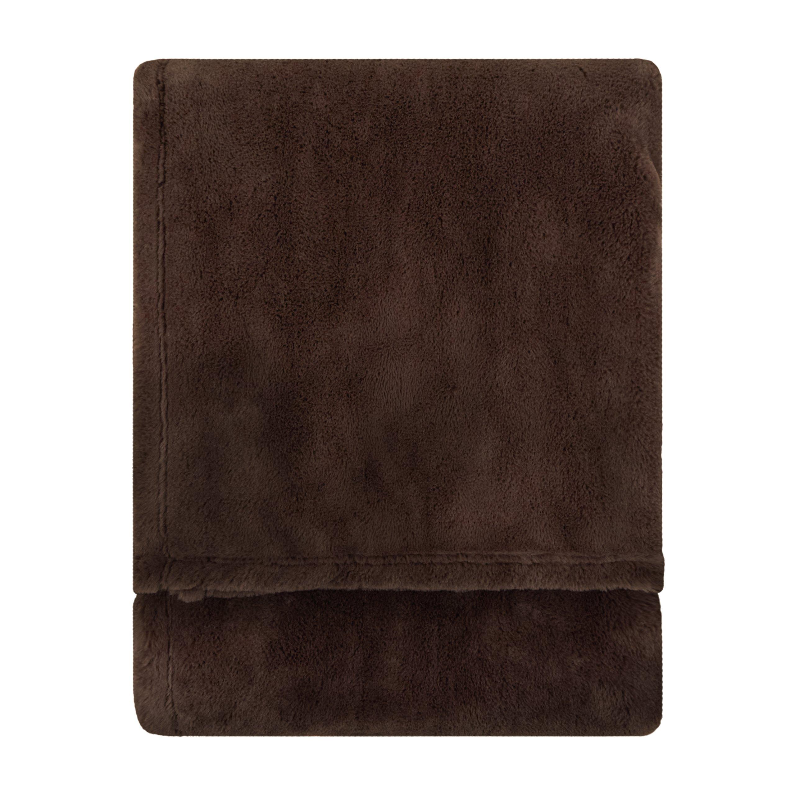 Chocolate - Furn - Kallu Double-Sided Faux-Fur Throw - 1