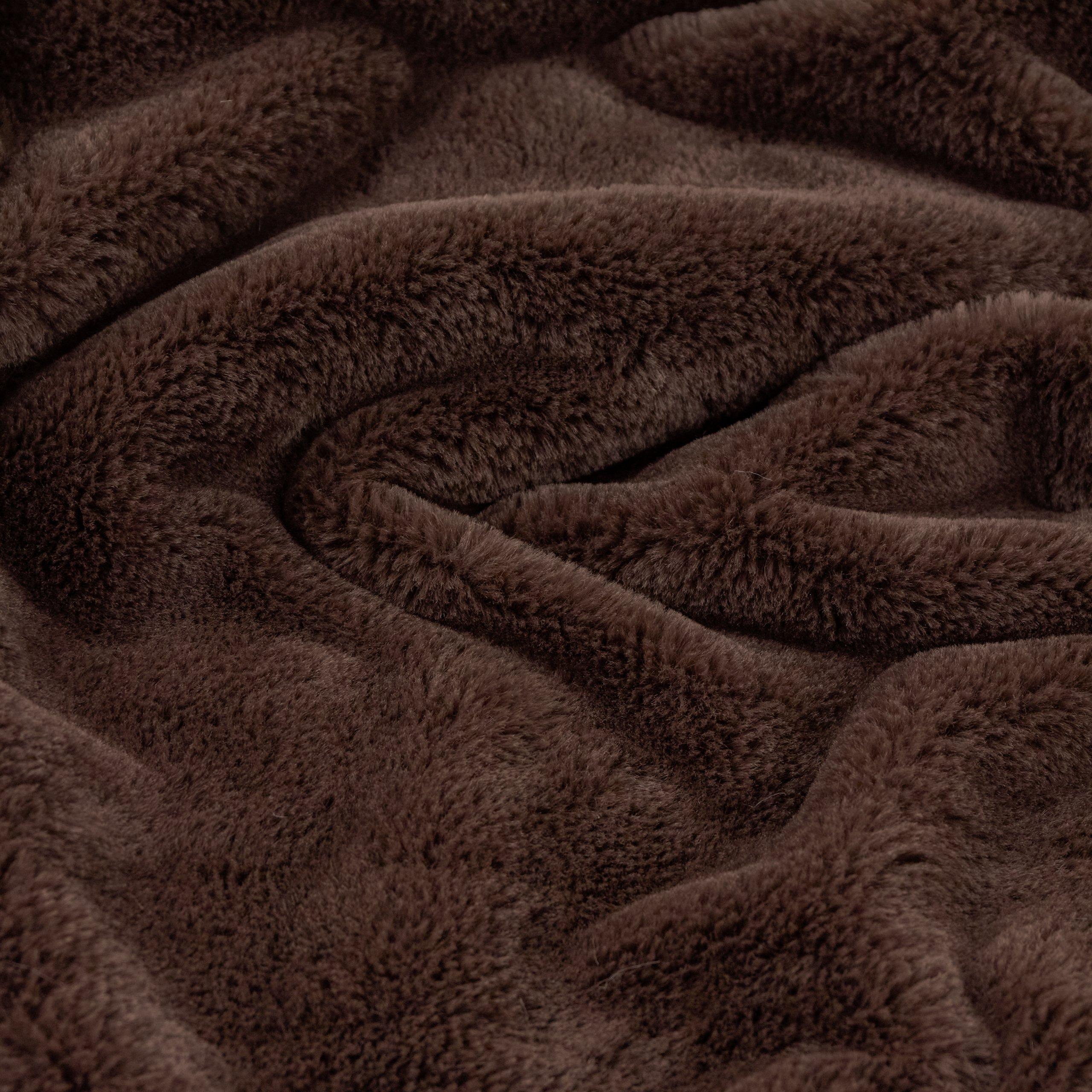 Chocolate - Furn - Kallu Double-Sided Faux-Fur Throw - 2