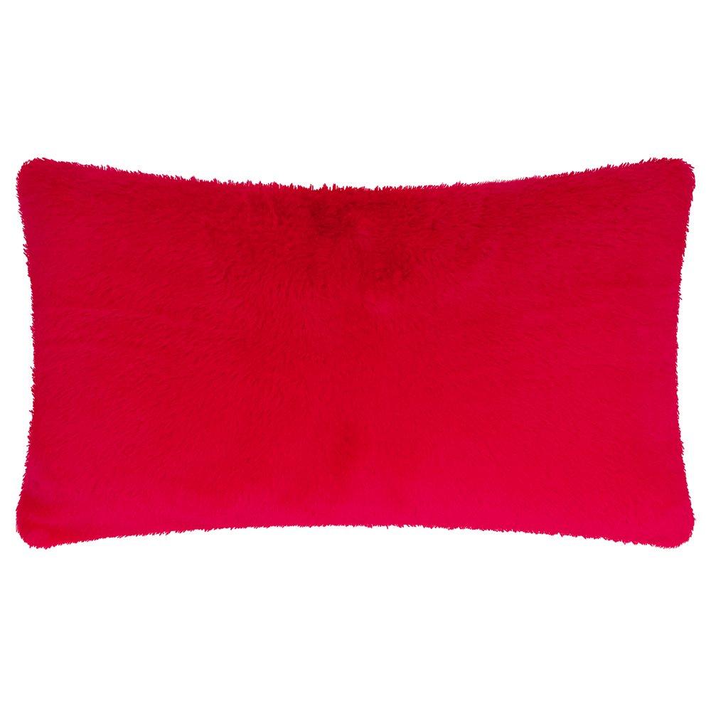 Red/Pink - Furn - Merry & Bright Faux Fur Stripe Cushion - 2