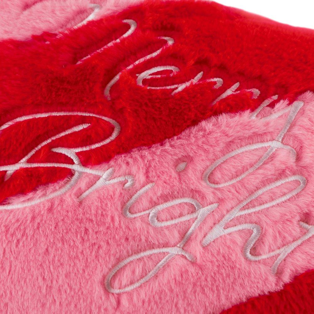 Red/Pink - Furn - Merry & Bright Faux Fur Stripe Cushion - 3