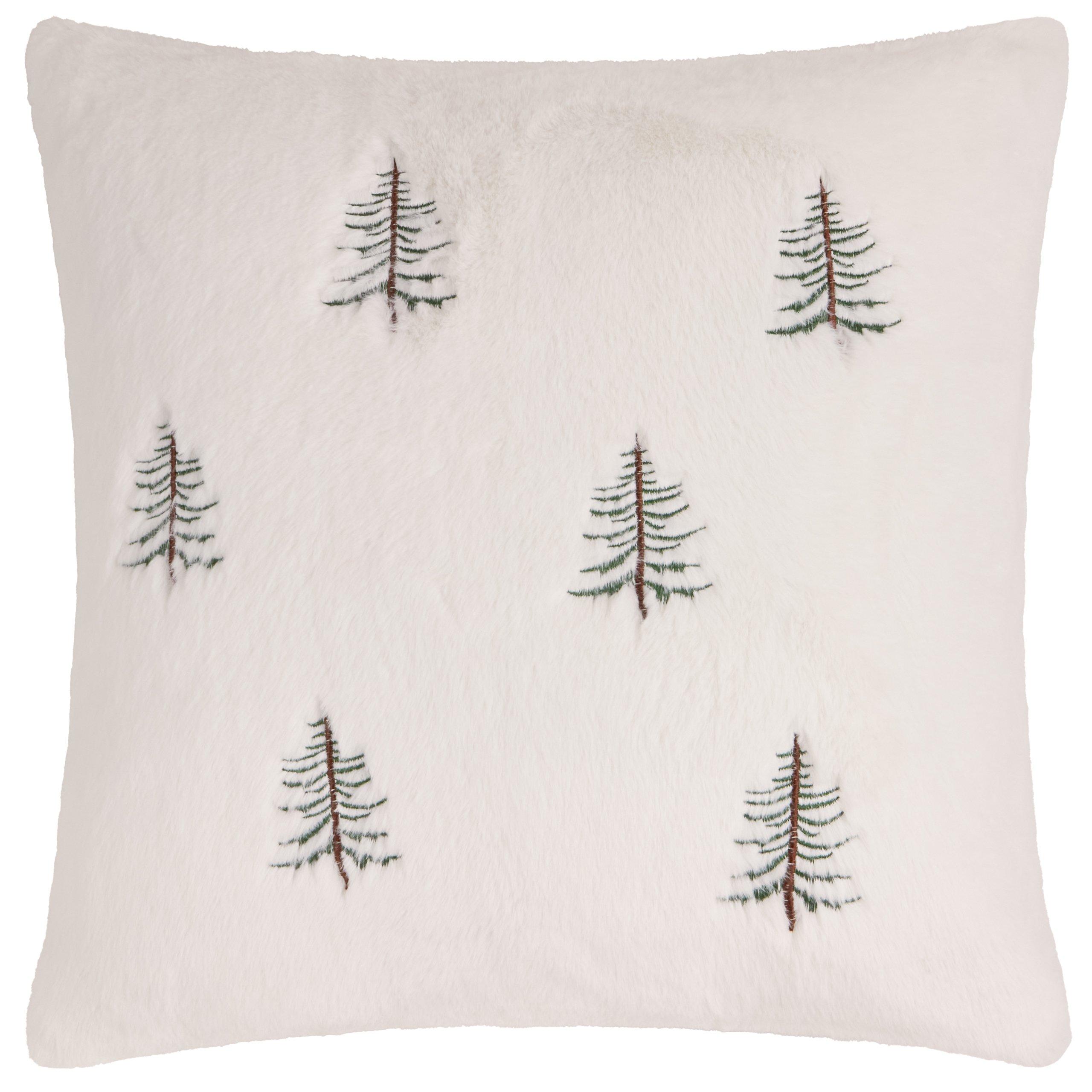 Ecru - Furn - Winter Pines Faux Fur Cushion - 1