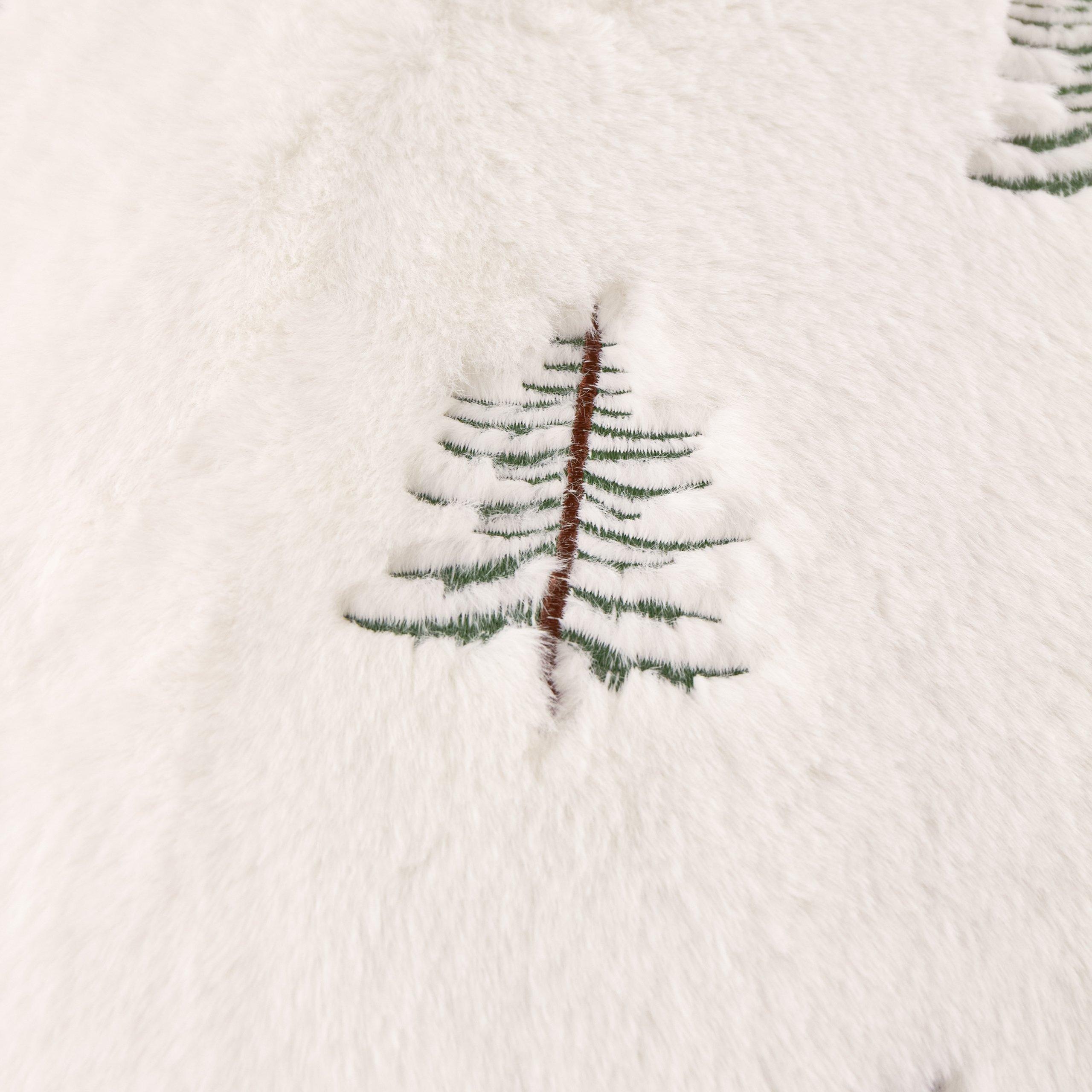 Ecru - Furn - Winter Pines Faux Fur Cushion - 3