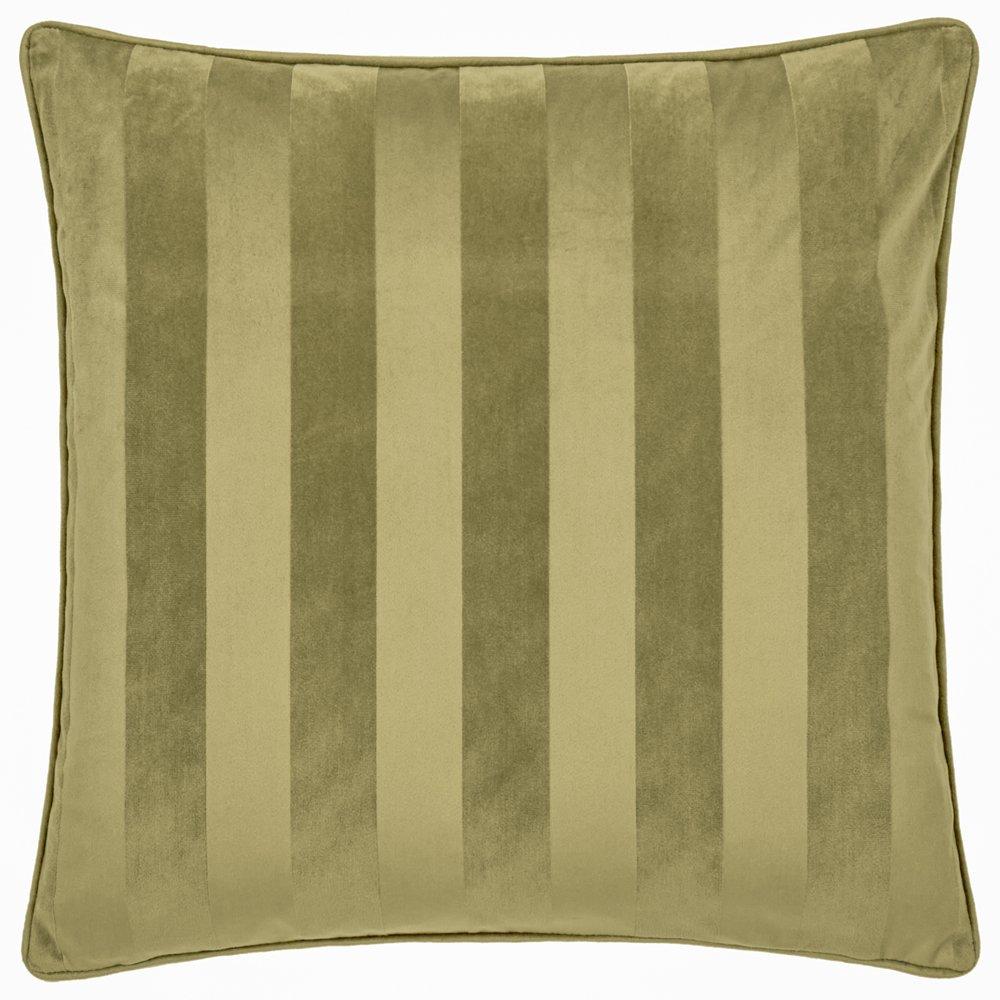 Olive - Yard - Regency Stripe Velvet Cushion - 1