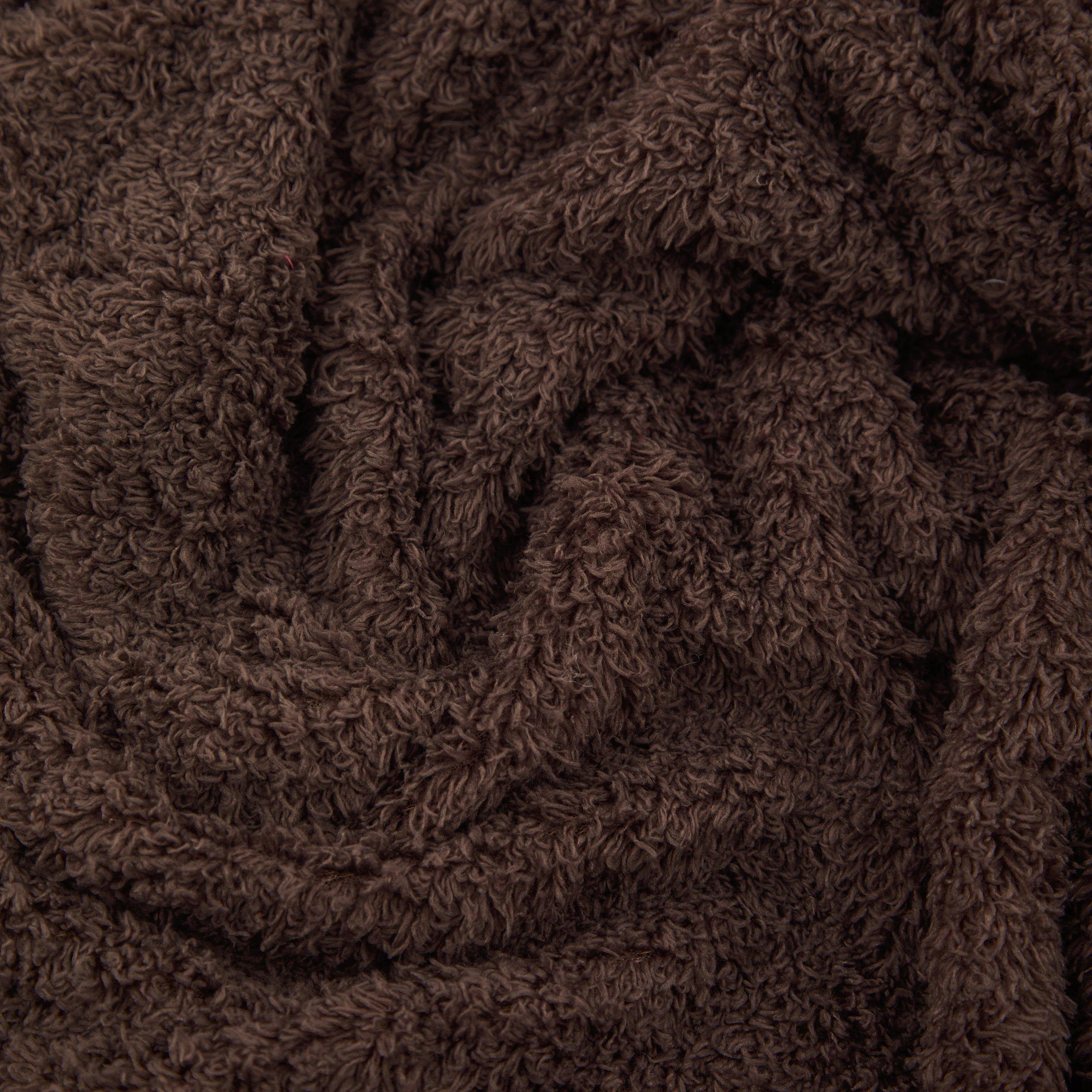 Chocolate - Furn - Harlan Borg Sherpa Tasselled Throw - 2