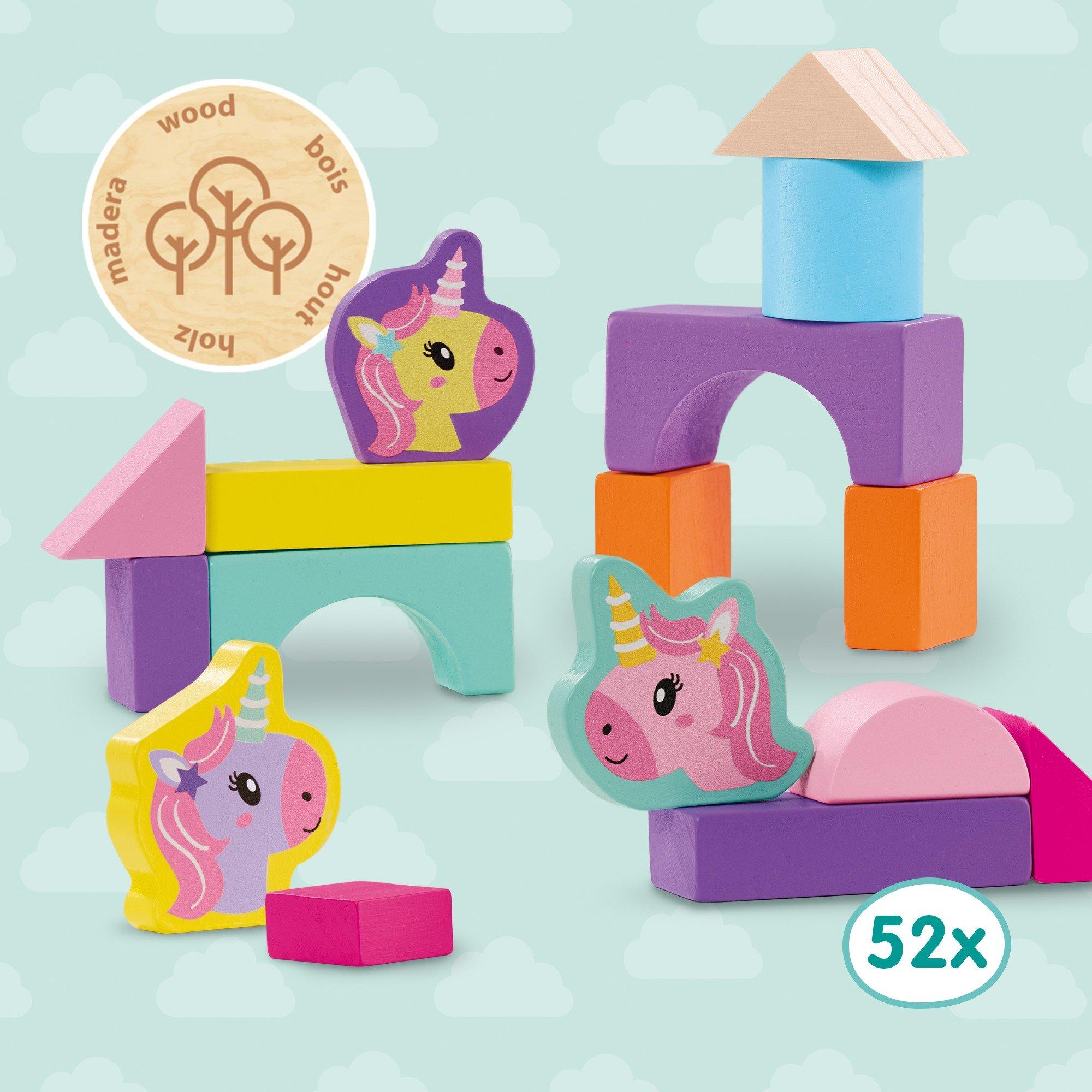 Multi - SES Creative - Wooden building blocks unicorn 52pcs - 1