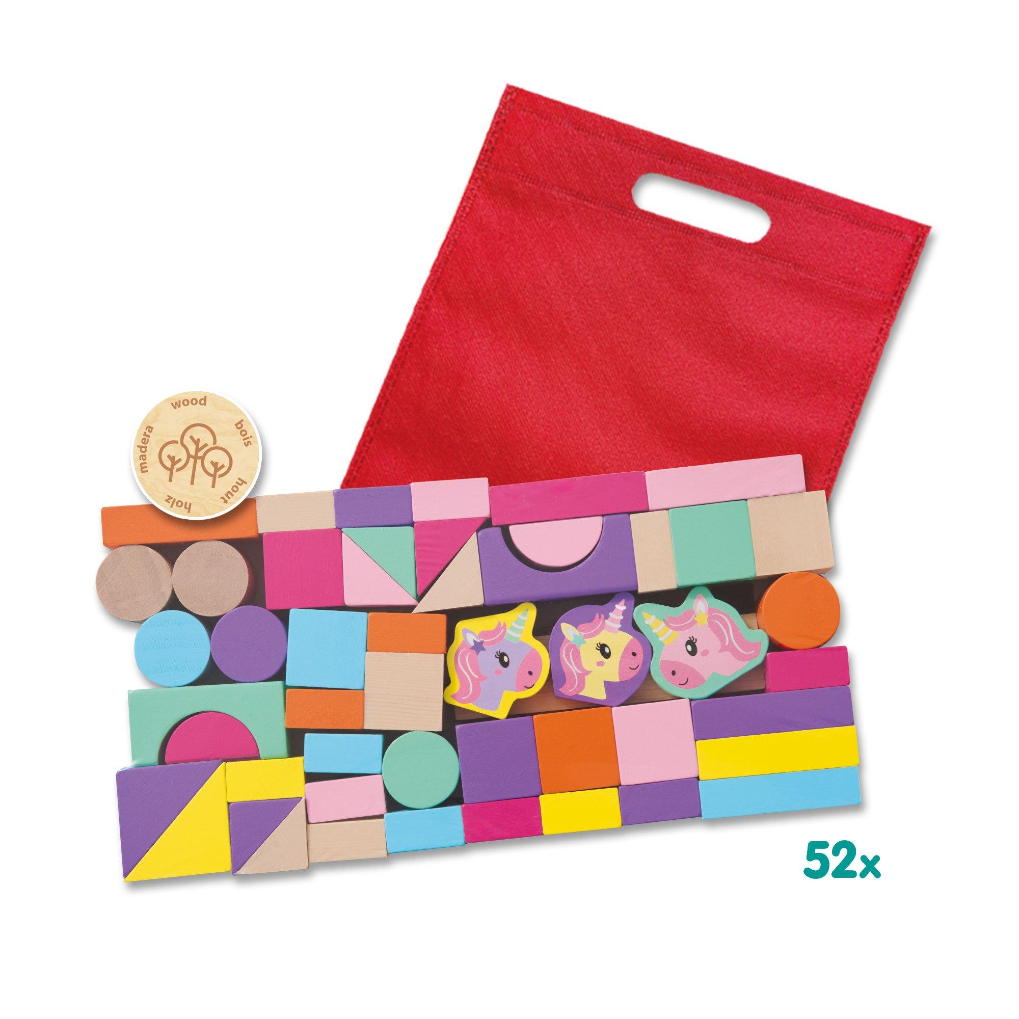 Multi - SES Creative - Wooden building blocks unicorn 52pcs - 3