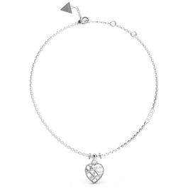 Guess Ladies Guess Silver Tone Heart Cage Charm Necklace