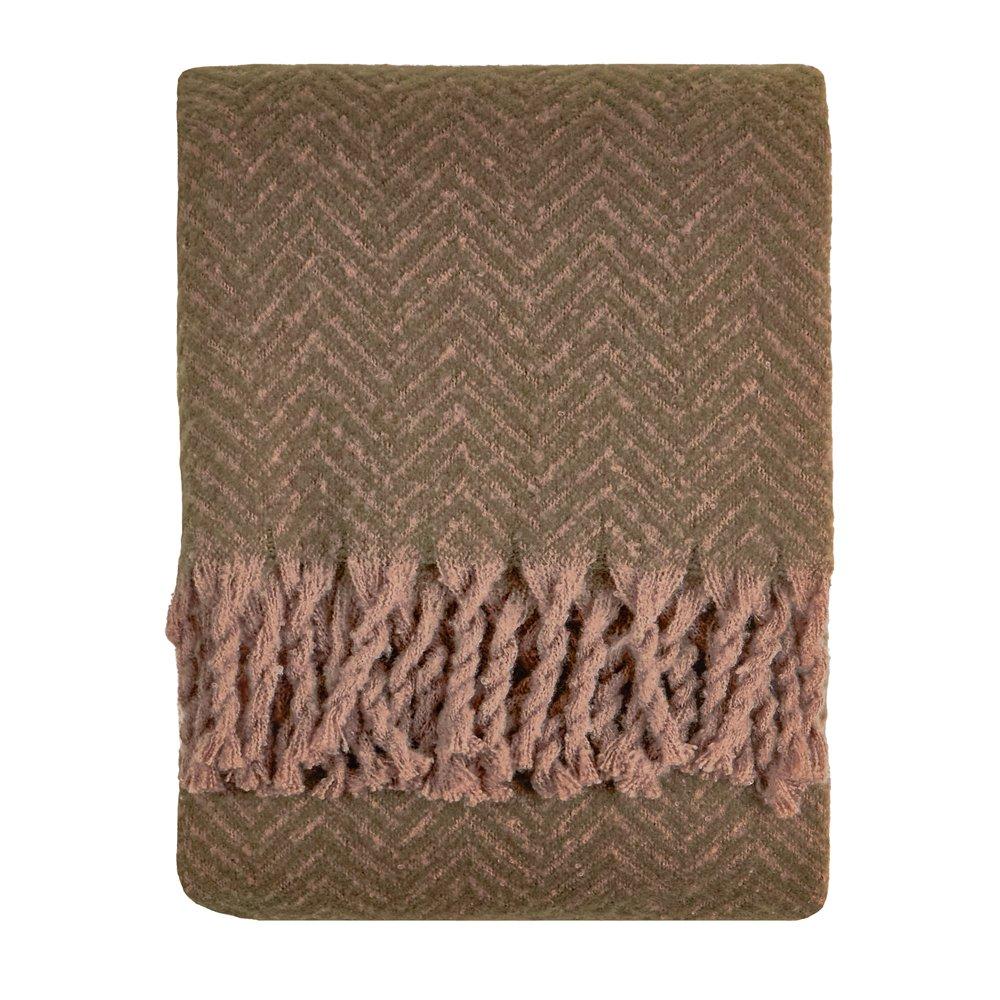 Mocha - Furn - Tweedie Brushed Herringbone Throw - 1