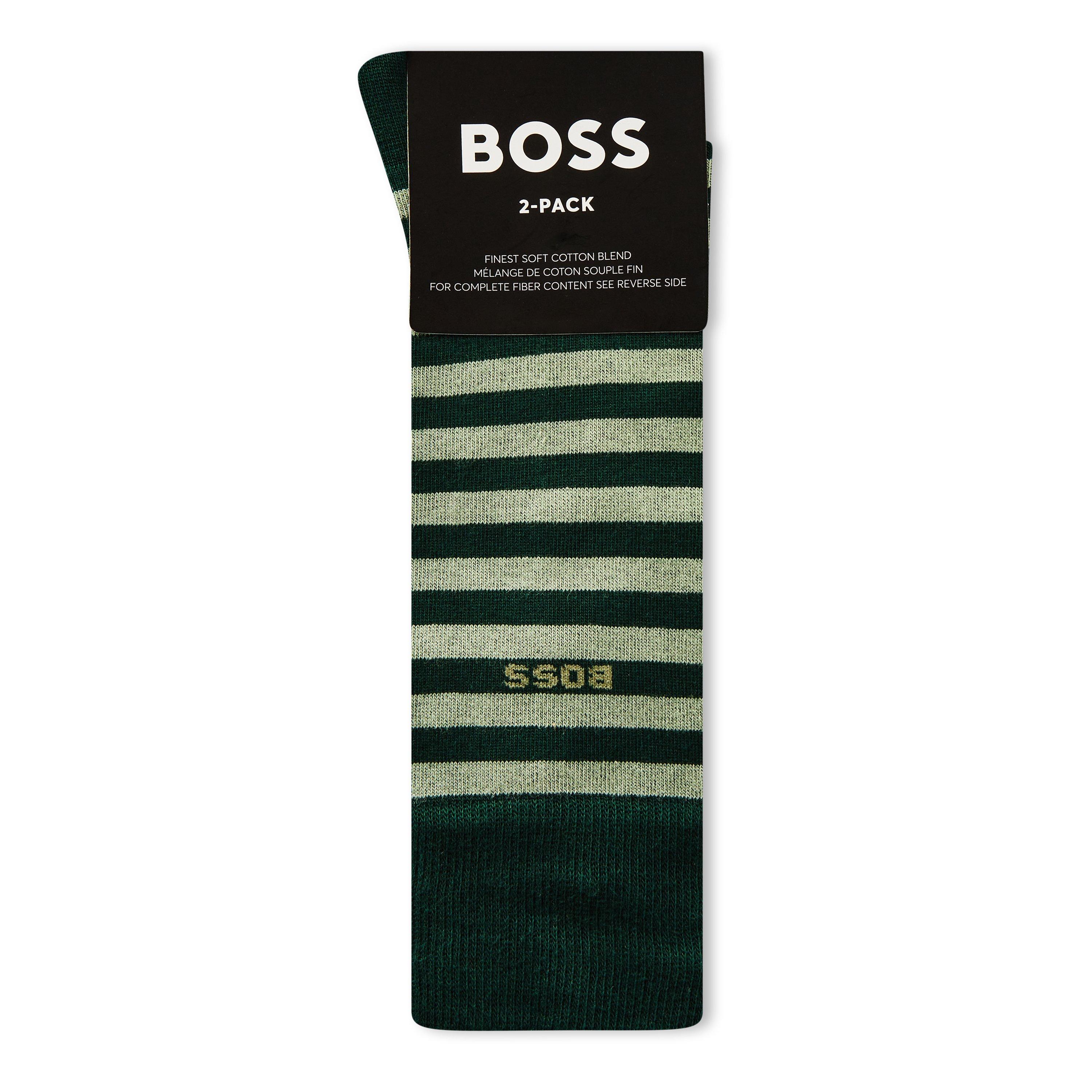 Open Green 385 - Boss - Men's Stripe Crew Socks - 1