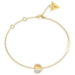 Guess Ladies Guess Gold Plated Pave Heart Charm Bracelet