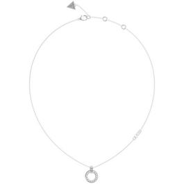 Guess Ladies Guess Silver Tone Pave Circle Necklace