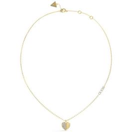 Guess Ladies Guess Gold Plated Pave Heart Charm Necklace