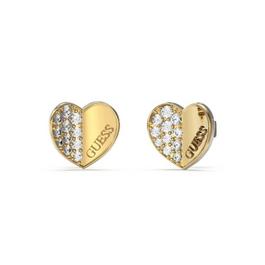 Guess Ladies Guess Gold Plated Pave Heart Stud Earrings