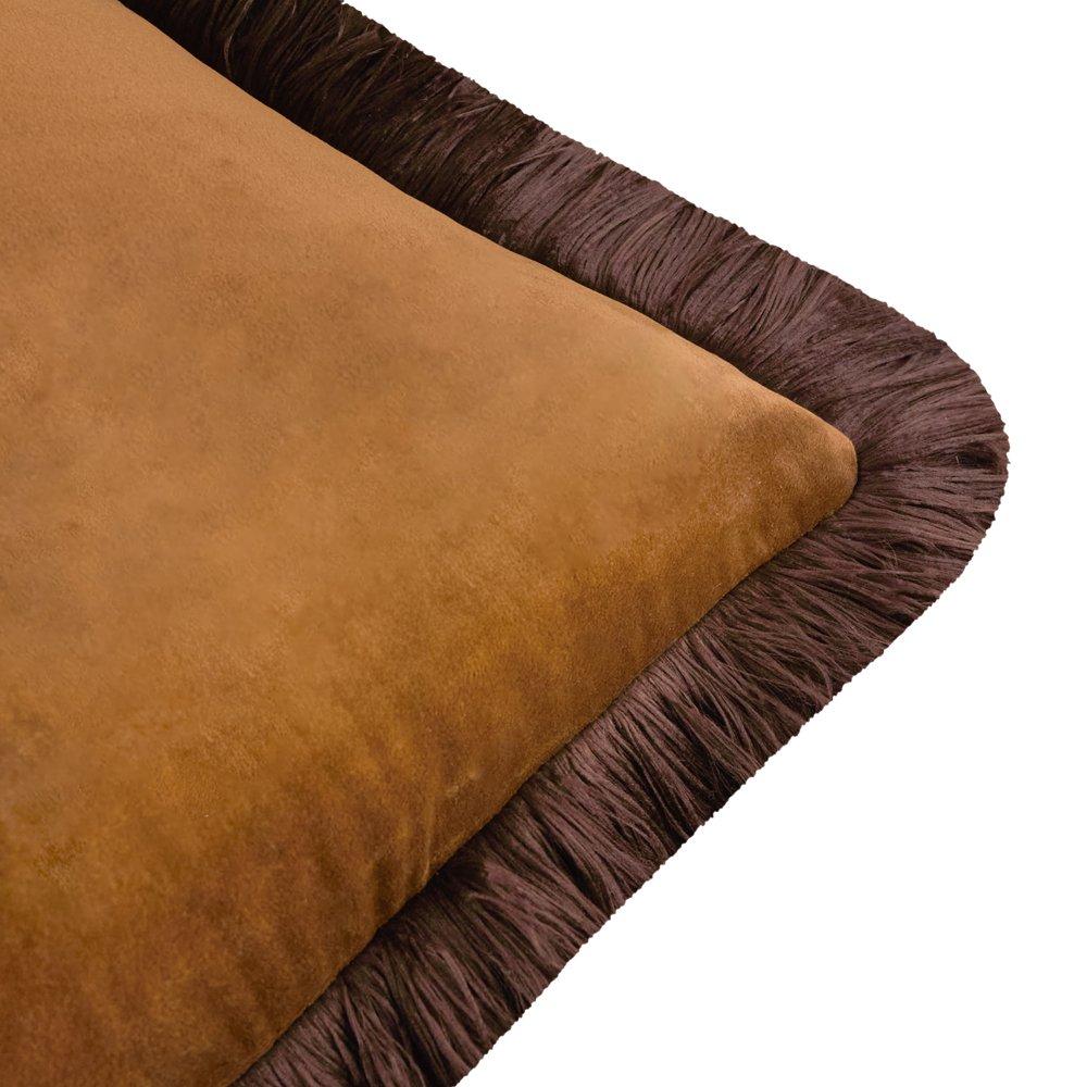 Caramel/Chocola - Furn - Halo Fringed Velvet Cushion - 2
