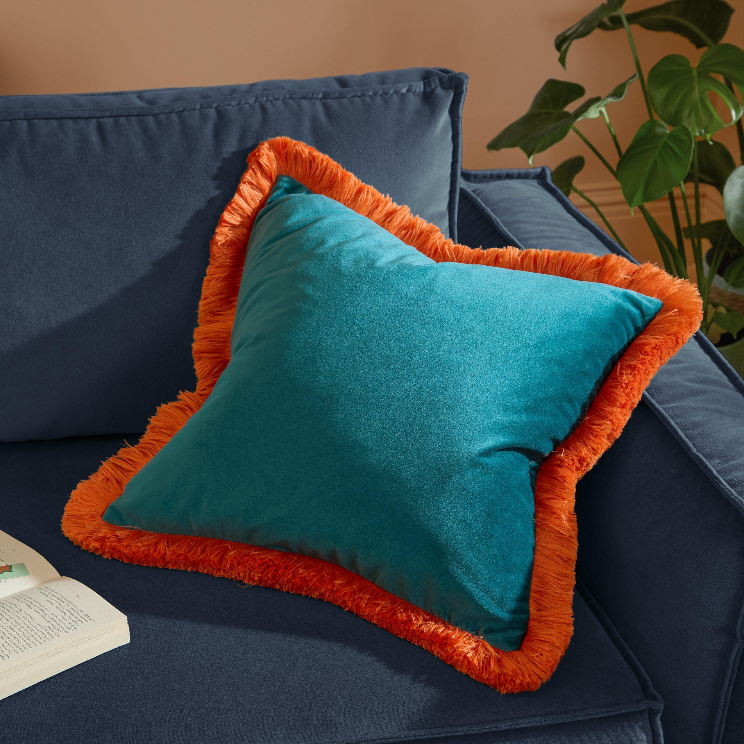 Halo Fringed Velvet Cushion