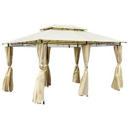 Charles Bentley 3M x 4M STEEL ART GAZEBO WITH CURTAIN