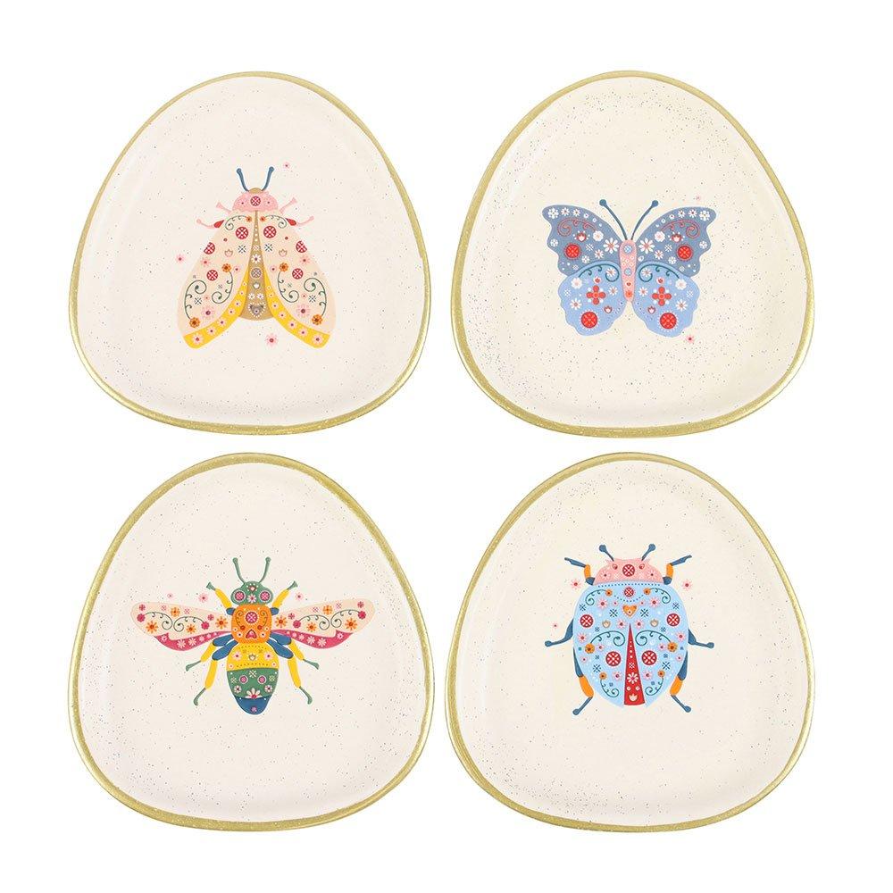 Multi - Something Different - Set of 4 Floral Bug Trinket Dishes - 2