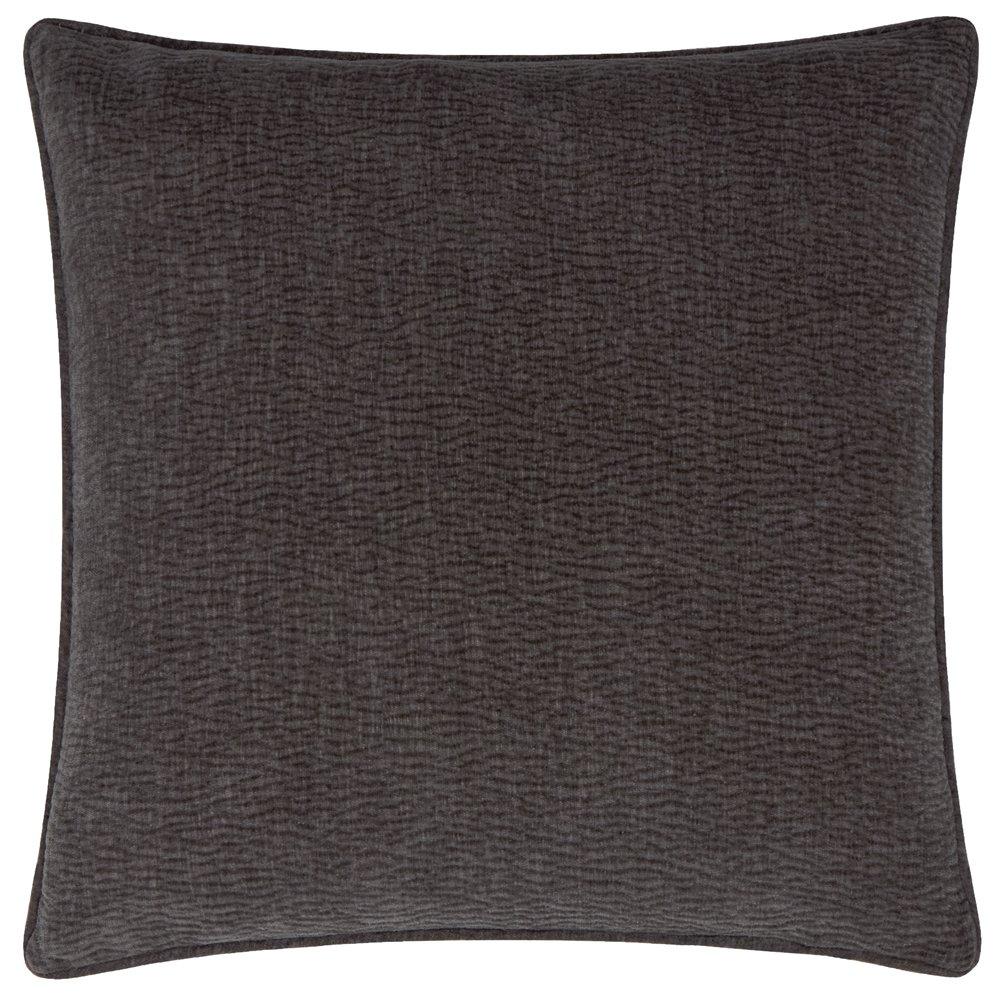 Charcoal - Yard - Heath Washed Velvet Textured Cushion - 1
