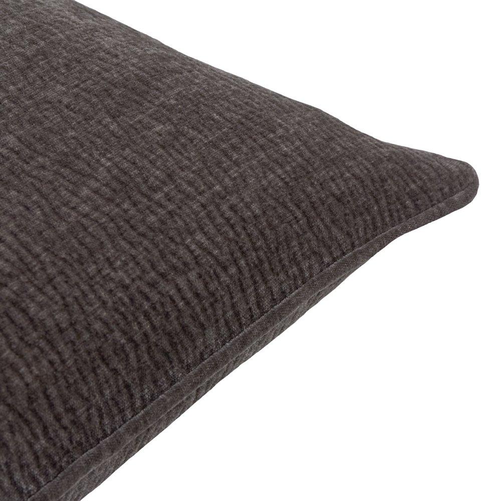 Charcoal - Yard - Heath Washed Velvet Textured Cushion - 2