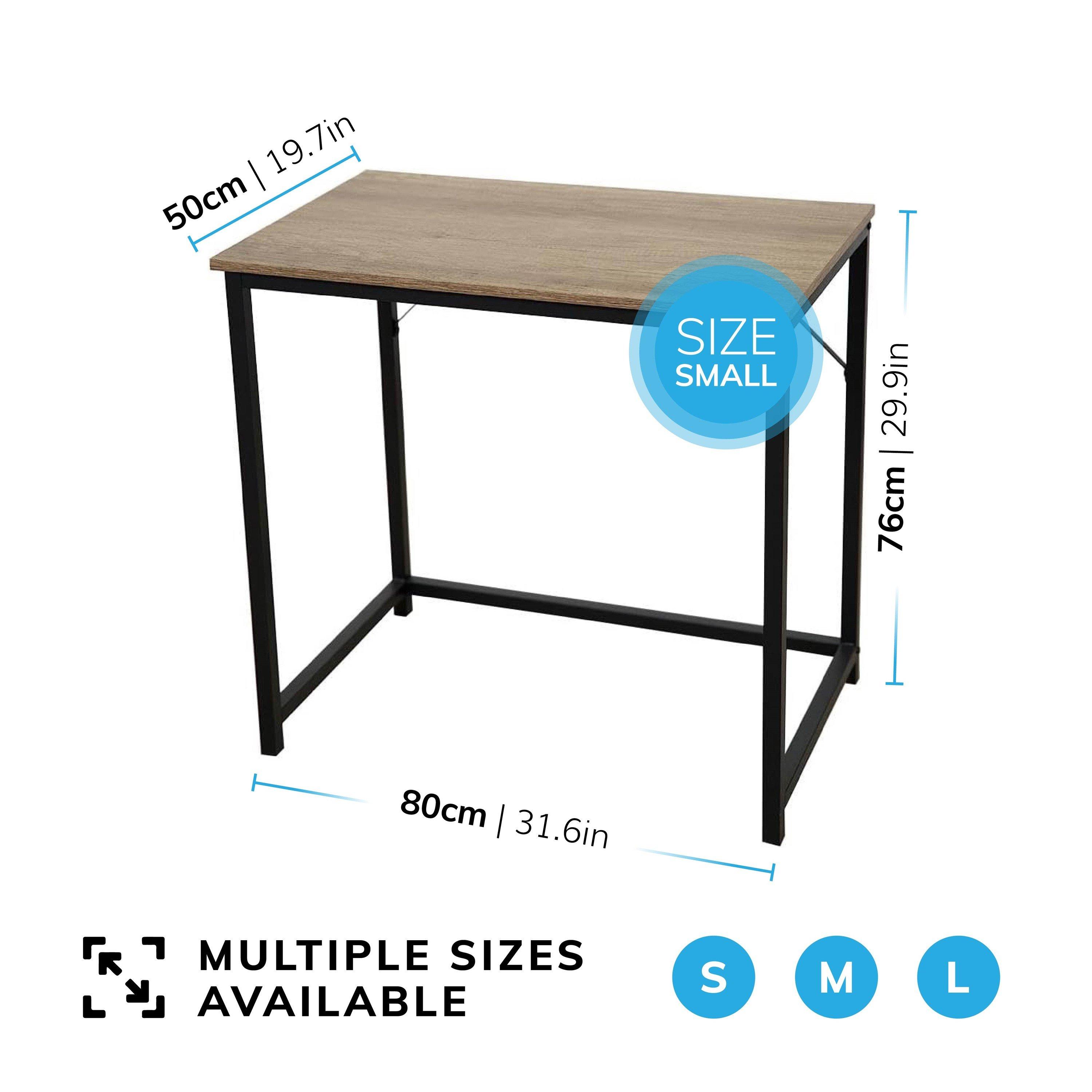 Grey - House of Home - Rustic Computer Desk Brown Top with Black Frame - 2