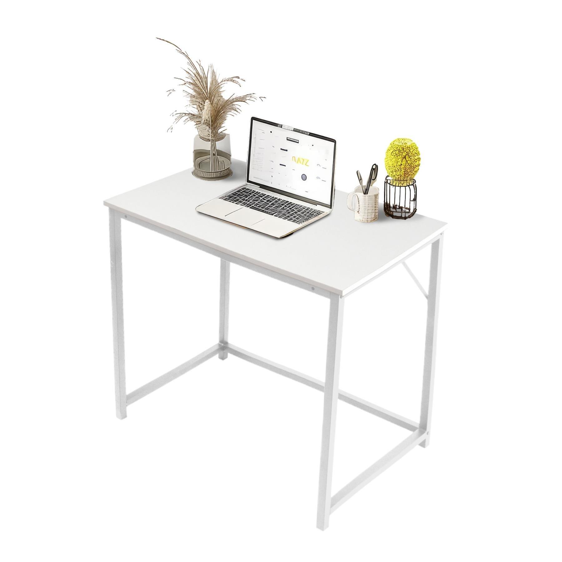 White - House of Home - Computer Desk White Finish Sturdy Home Office Work - 1