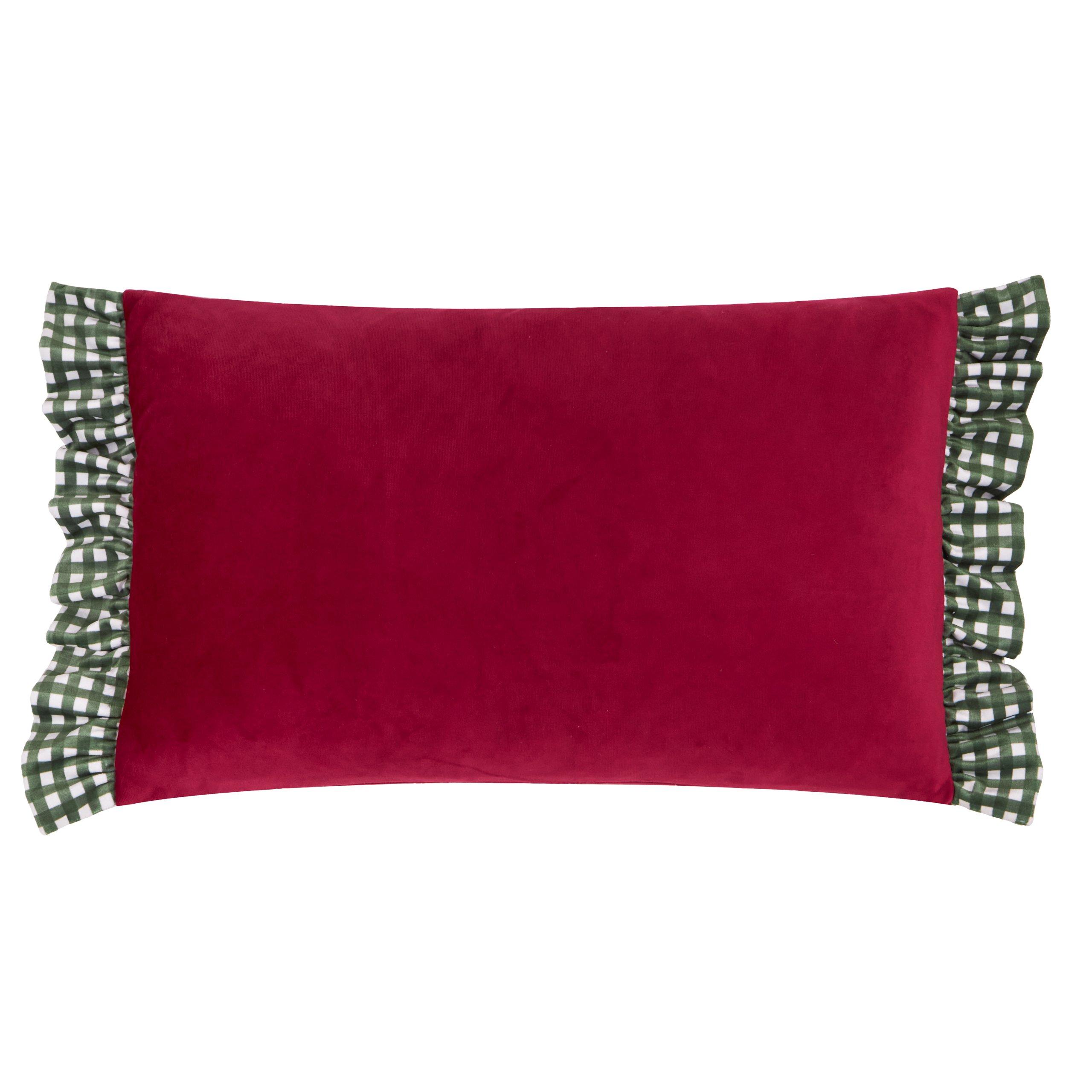 Red/Green - Furn - Ditsy Bows Velvet Cushion - 2