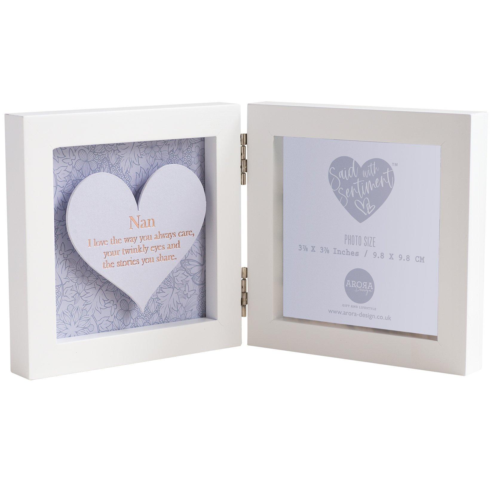 White - Said With Sentiment - 7664 - Nan Hinged Frame