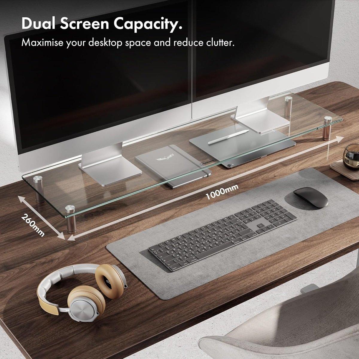 VonHaus XL Glass Monitor Stand | FRASERS