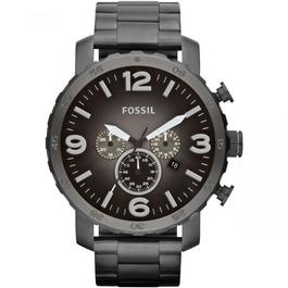 Fossil Mens Fossil Nate Chronograph Grey Watch JR1437