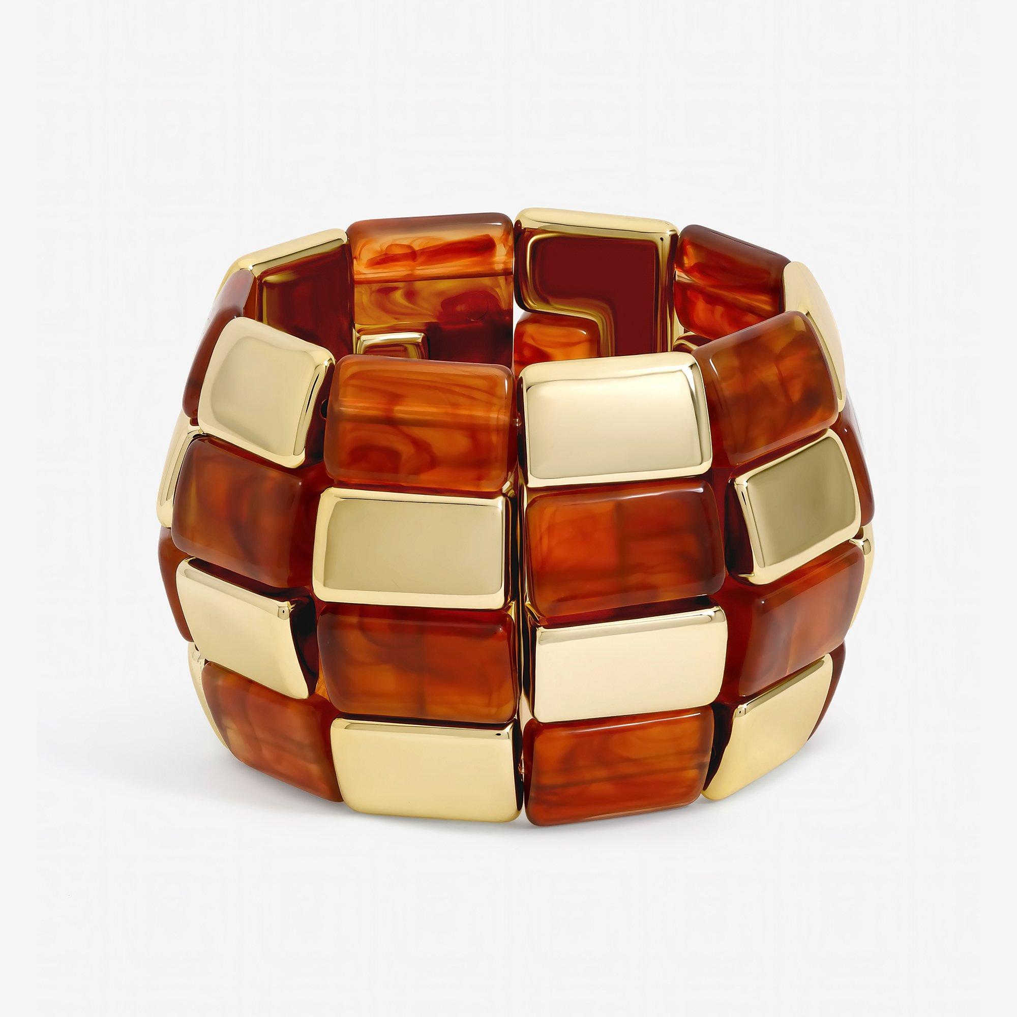 Gold - Mood - Gold Plated and Resin Statement Stretch Bracelet